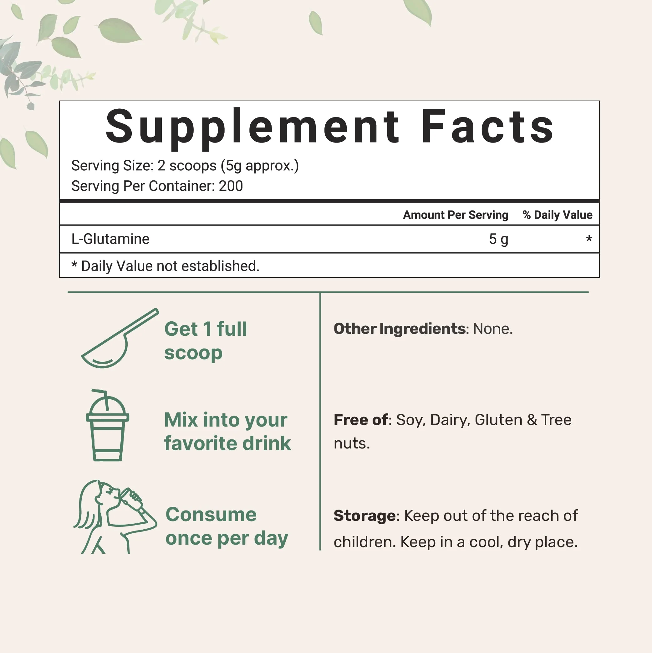 L Glutamine Powder Gut Health 1kg – Pure Free-Form, Unflavored, Vegan - Image 3