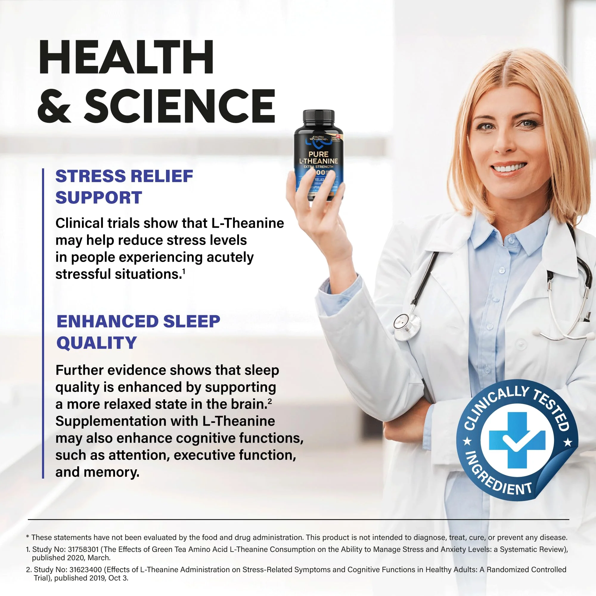 L Theanine 400 mg – Stress Relief, Relaxation & Sleep Support | Made in USA | 240 Vegan Capsules - Image 5