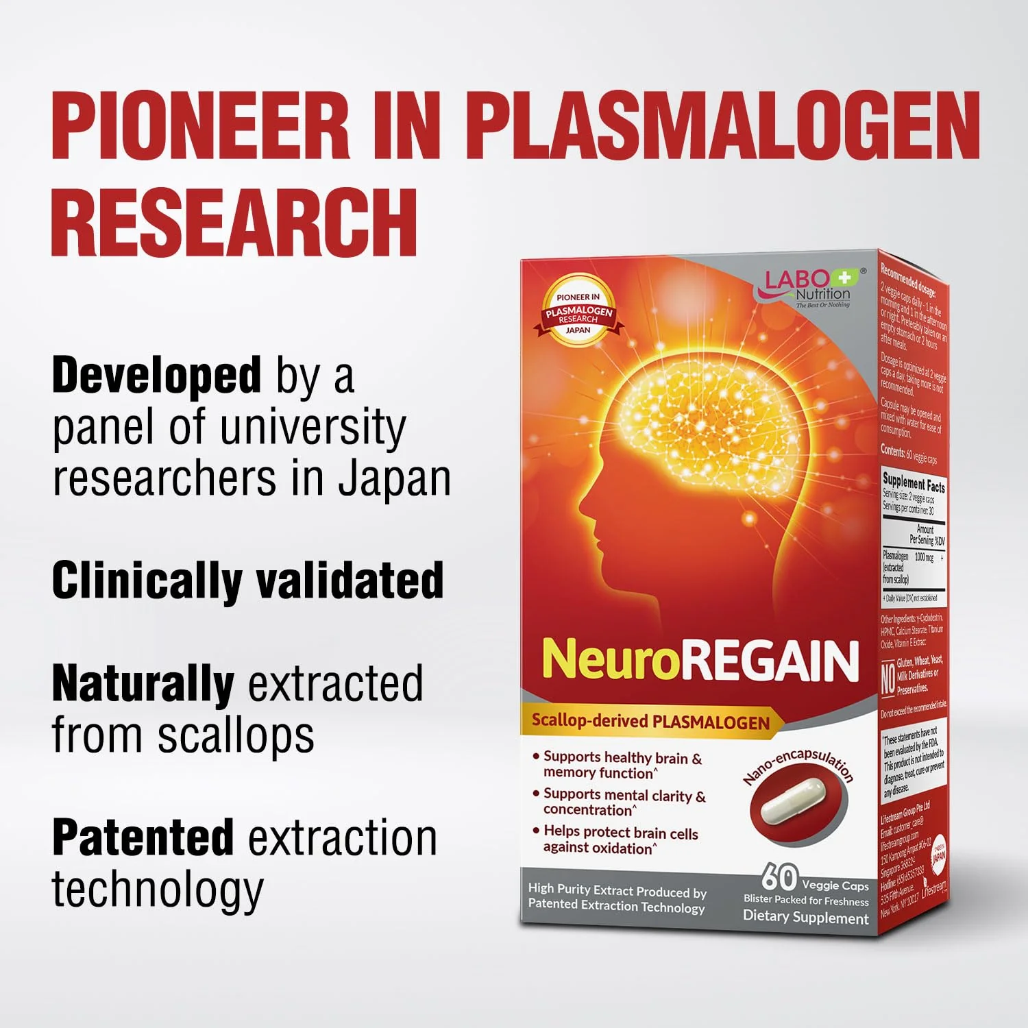 LABO Nutrition NeuroREGAIN – Scallop-Derived Plasmalogen for Brain Health, Memory & Focus - Image 12