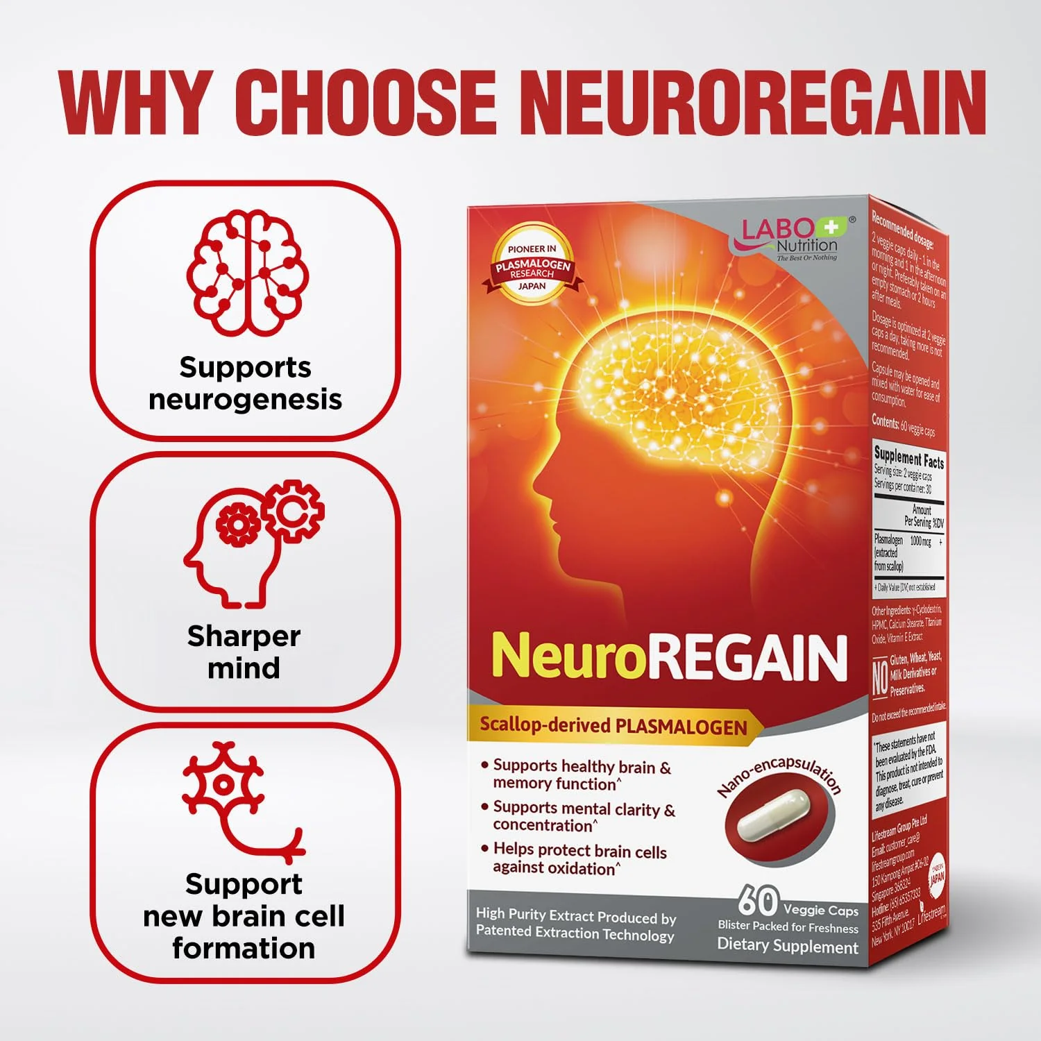 LABO Nutrition NeuroREGAIN – Scallop-Derived Plasmalogen for Brain Health, Memory & Focus - Image 9