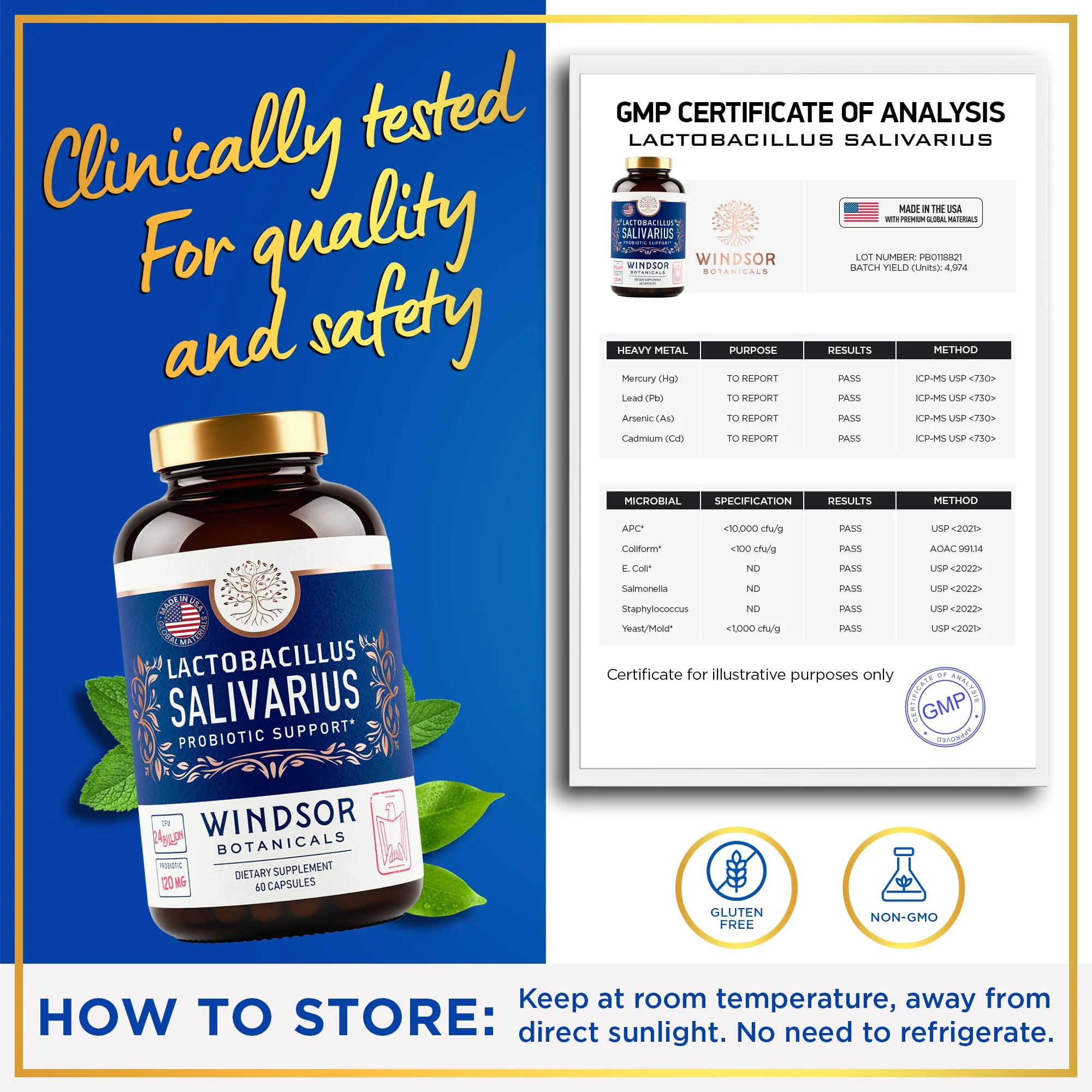 Lactobacillus Salivarius Probiotic 24bn CFU for Teeth & Gums - Bad Breath, Immune & Digestive Health - 60 Capsules - Image 6