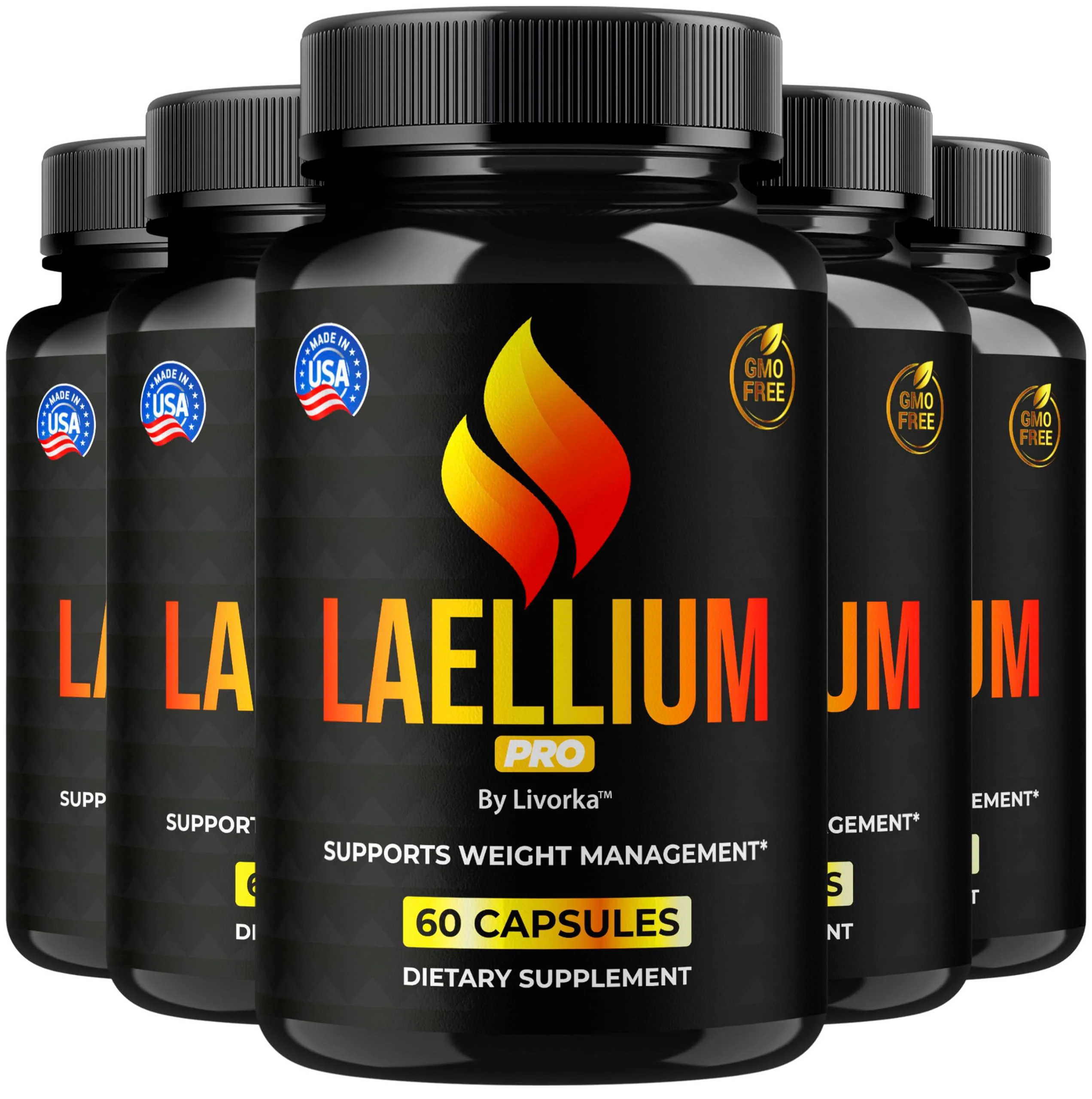 Laellium Pro Pills 5 Pack – All-Natural Daily Formula | LIVORKA Capsules, 300 Capsules - Image 5
