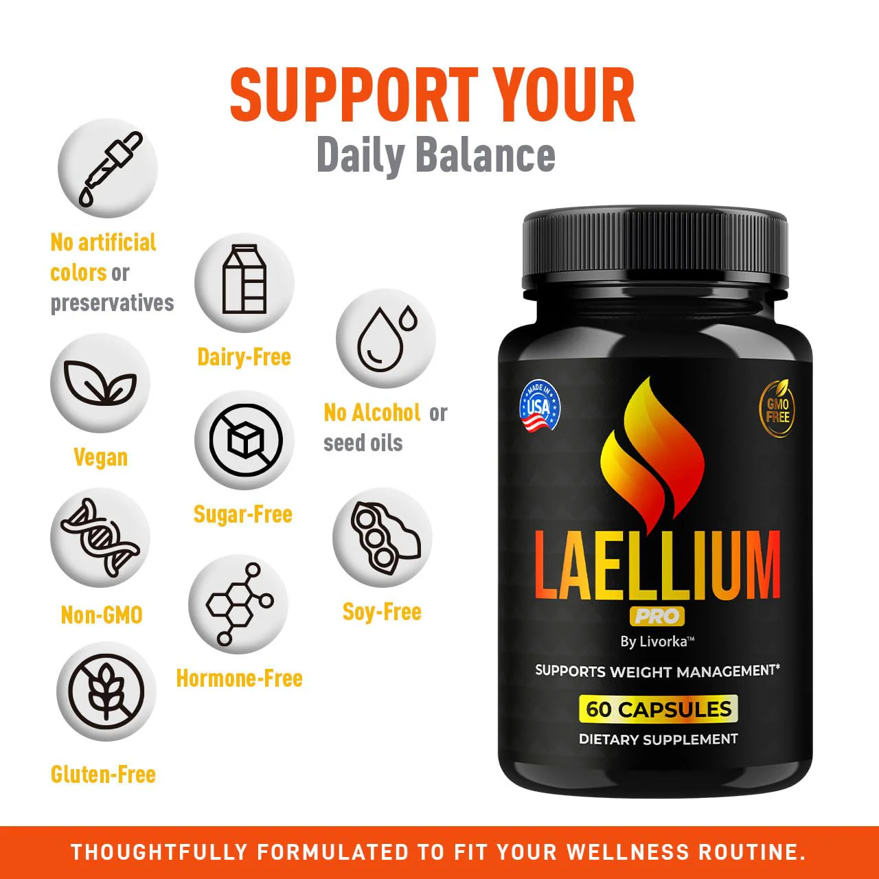 Laellium Pro Pills 5 Pack – All-Natural Daily Formula | LIVORKA Capsules, 300 Capsules - Image 9