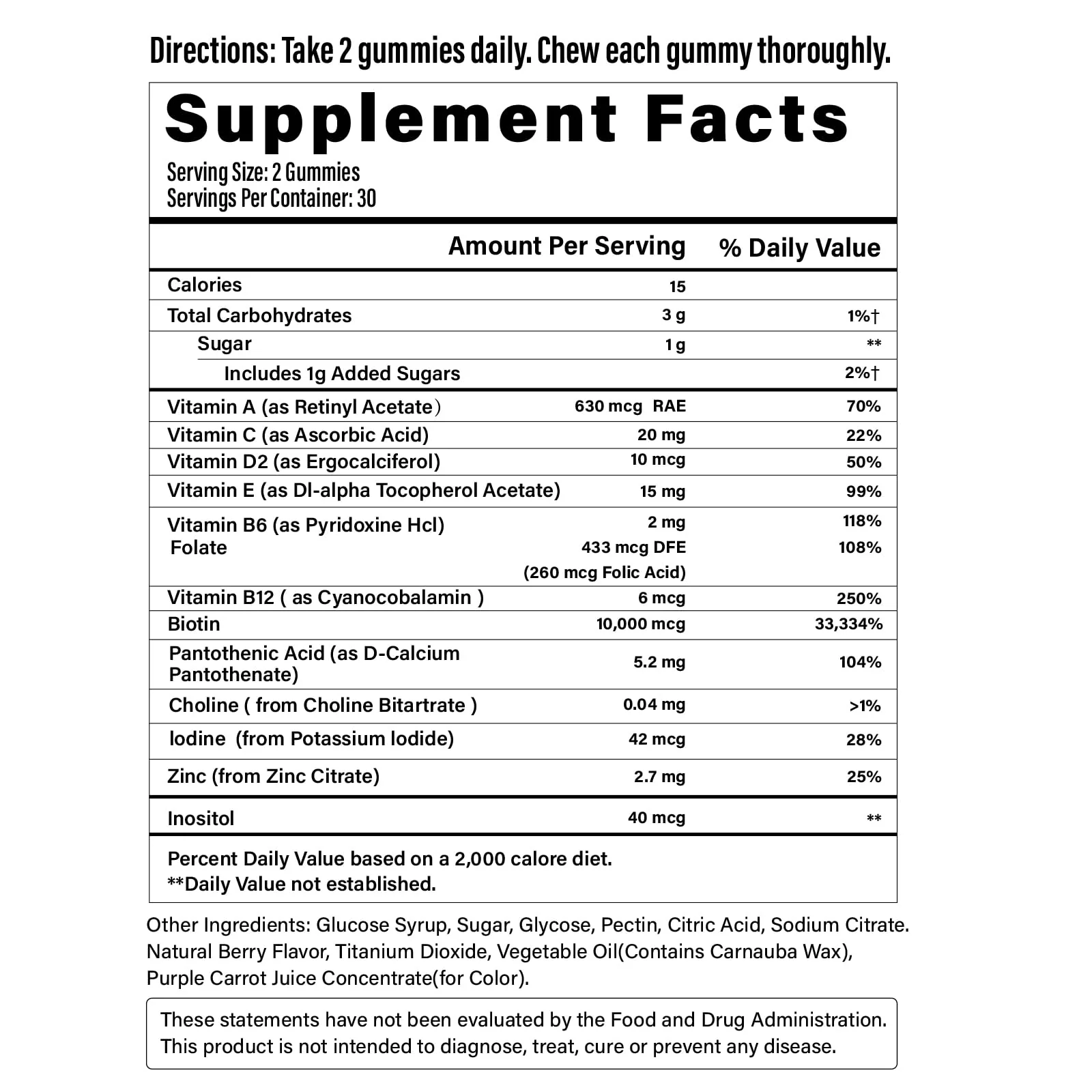 Lazpowfi Biotin Gummies - Vegan Hair, Skin & Nails Vitamins (90-Day Raspberry 3-Pack) - Image 7