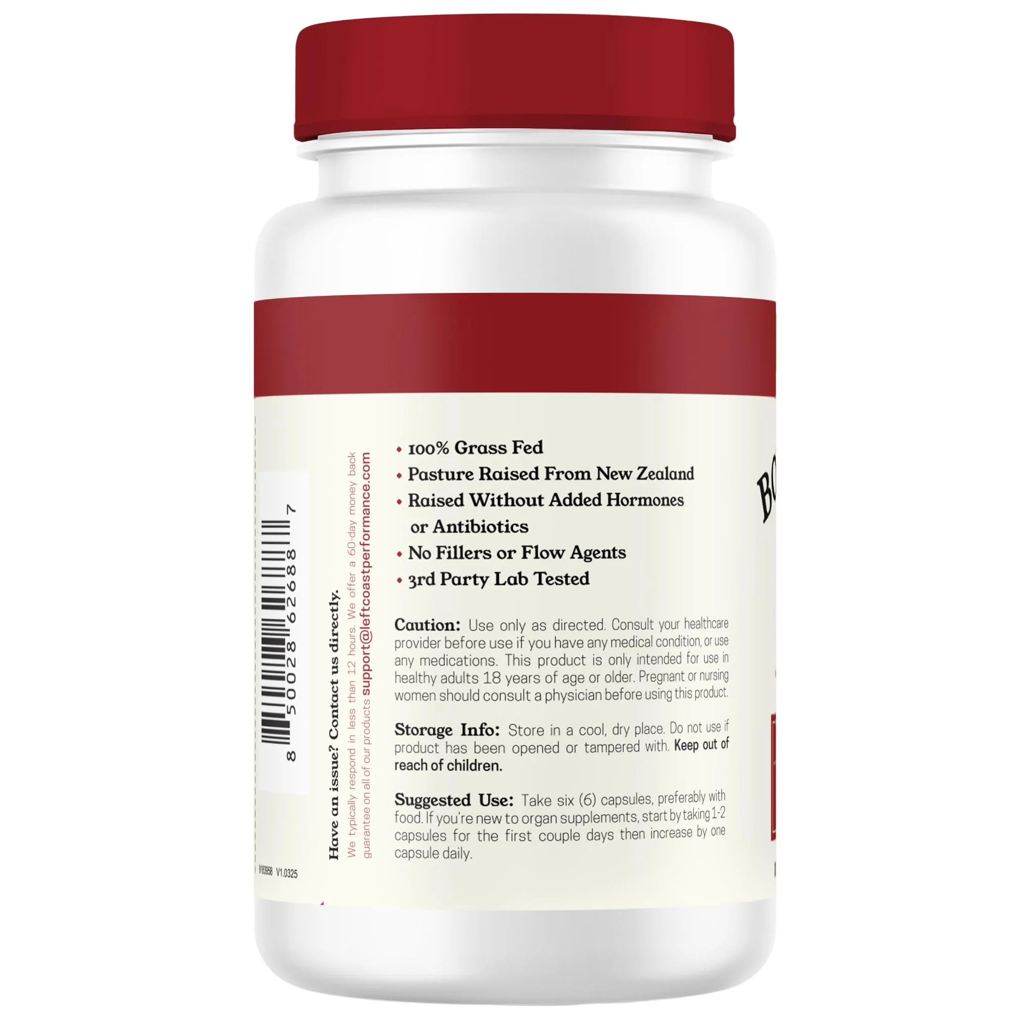 Left Coast Performance Grass-Fed Bovine Blood & Beef Liver Supplement – NZ Pasture Raised, Freeze-Dried, 180 Capsules - Image 9