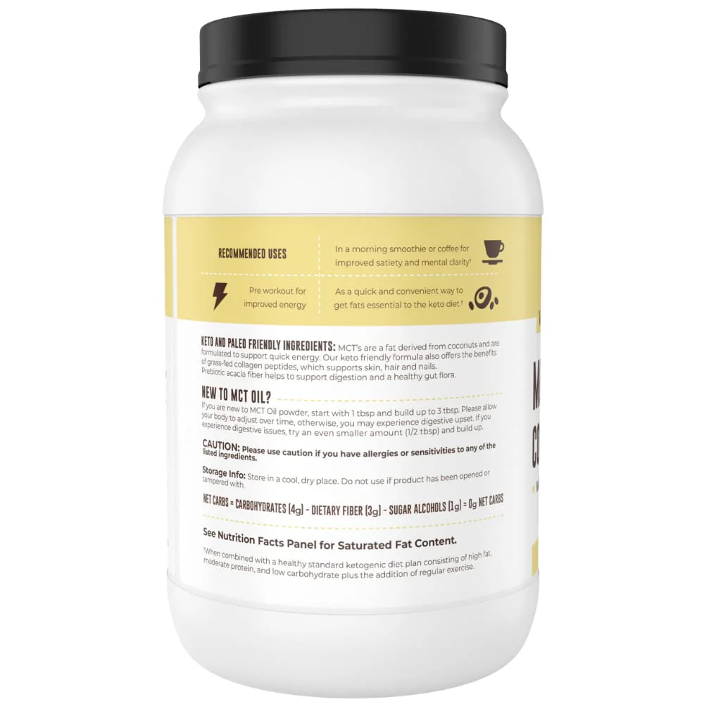 Left Coast Performance MCT Oil Powder with Acacia Fiber & Collagen – Vanilla, 32 oz - Image 7