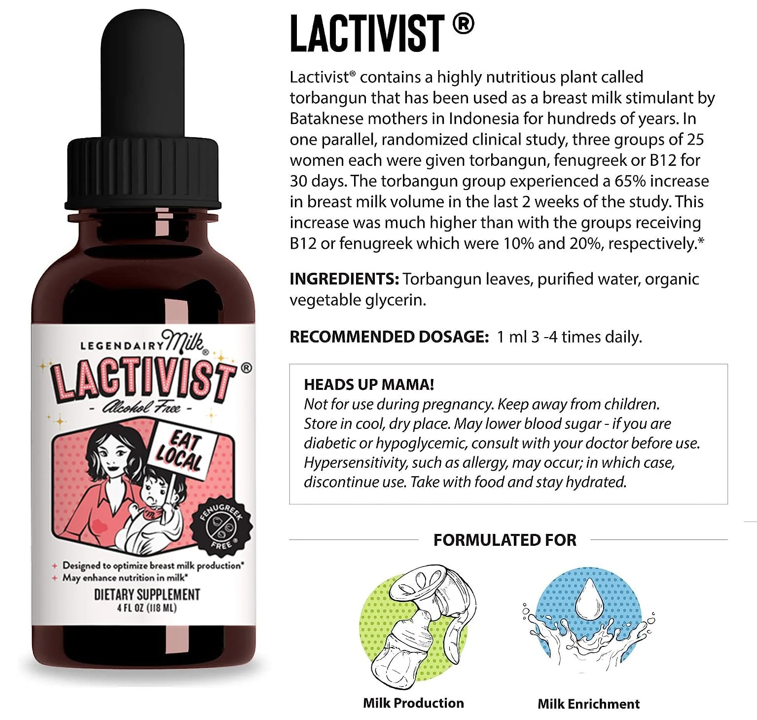 Legendairy Milk Lactivist Drops – Organic Torbangun Lactation Support, Alcohol Free, Made in USA - Image 7