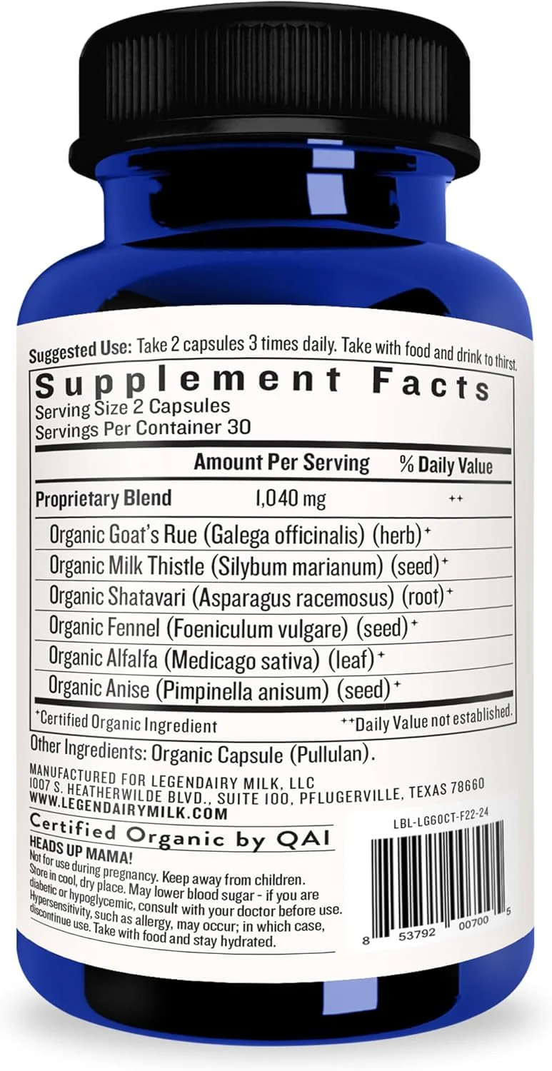 Legendairy Milk Liquid Gold Lactation Support – Organic Goats Rue, Milk Thistle, Shatavari, Fennel, Alfalfa & Anise | 60 Count (Pack of 3) - Image 12