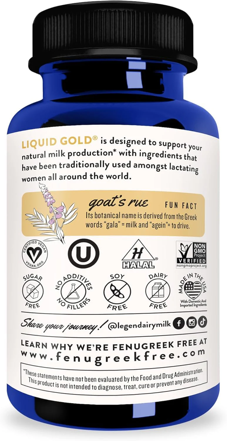 Legendairy Milk Liquid Gold Lactation Support – Organic Goats Rue, Milk Thistle, Shatavari, Fennel, Alfalfa & Anise | 60 Count (Pack of 3) - Image 4
