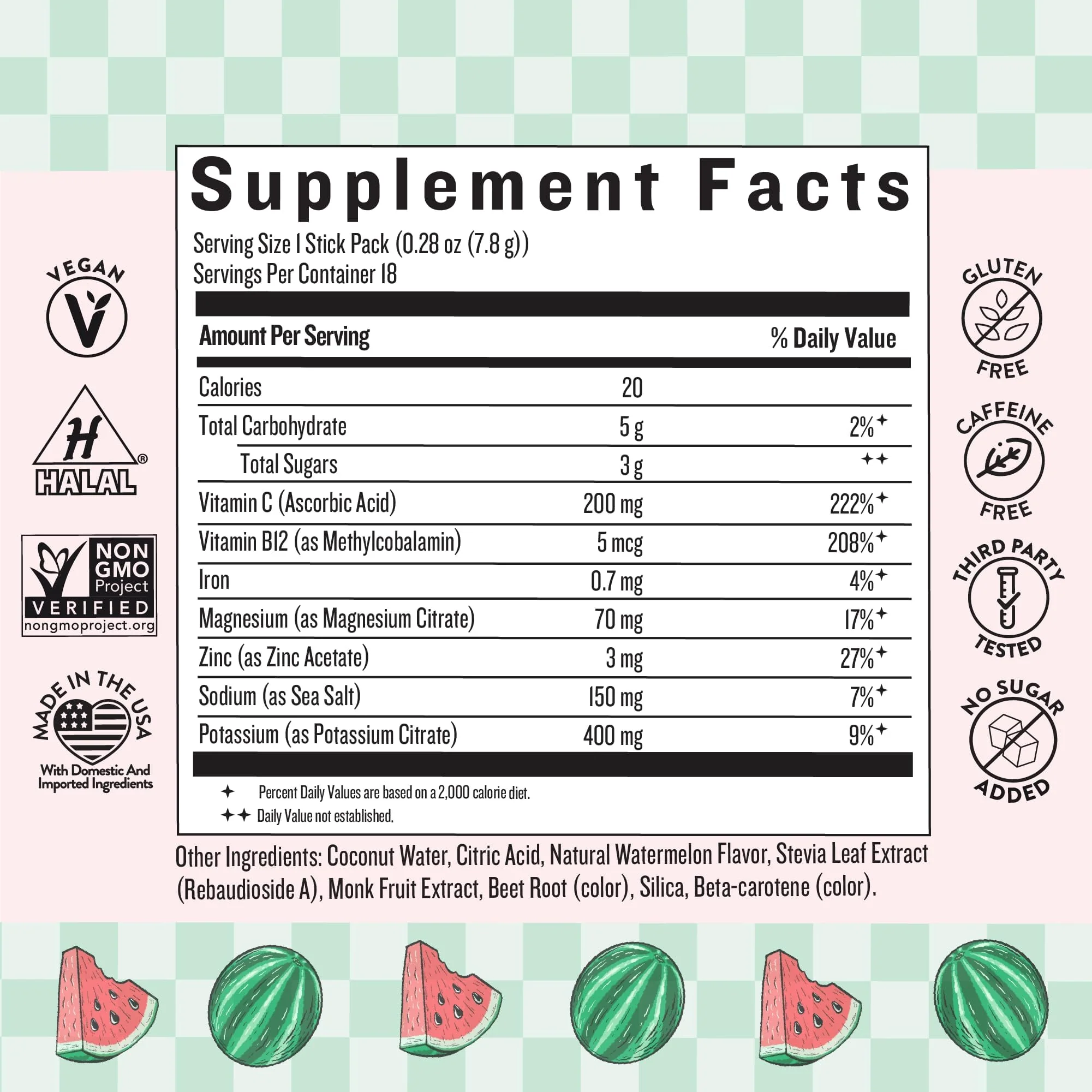 Legendairy Milk She’s Thirsty Watermelon Hydration Packets | Cortisol & Adrenal Support | No Sugar Added 18 ct - Image 2