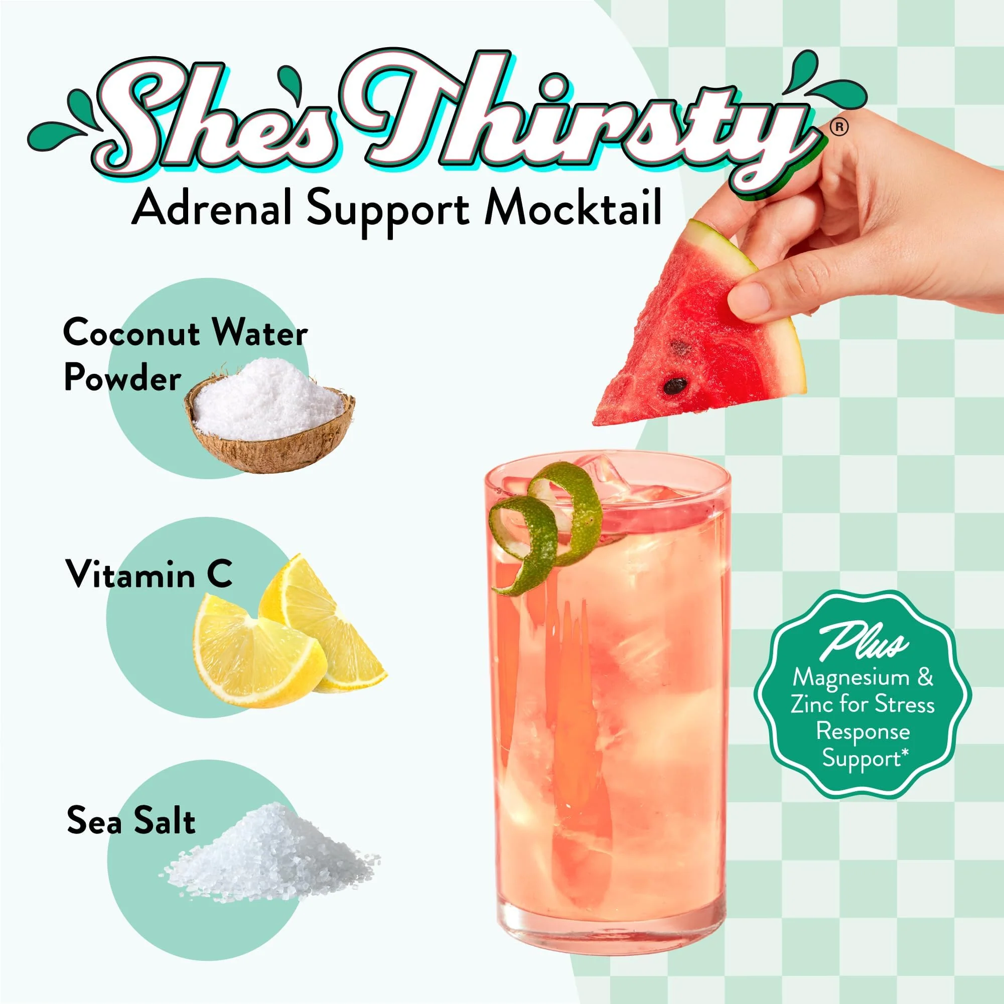 Legendairy Milk She’s Thirsty Watermelon Hydration Packets | Cortisol & Adrenal Support | No Sugar Added 18 ct - Image 3