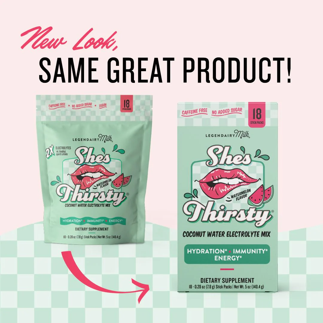 Legendairy Milk She’s Thirsty Watermelon Hydration Packets | Cortisol & Adrenal Support | No Sugar Added 18 ct - Image 6