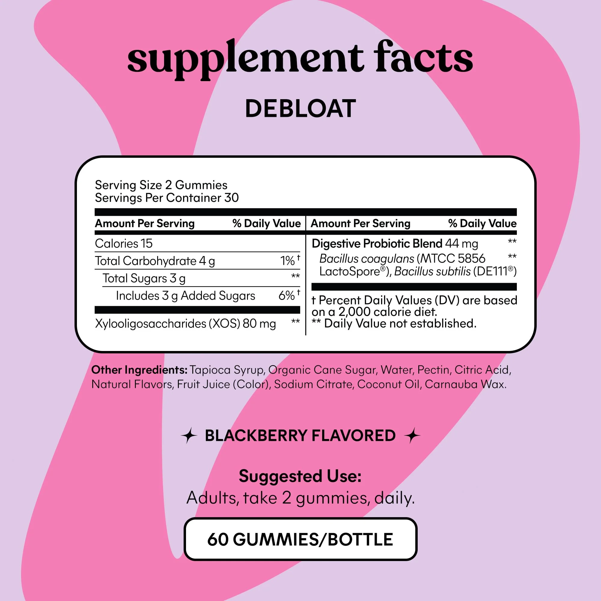 Lemme Debloat Digestive & Gut Health Gummies with 2 Clinically Studied Probiotics & Prebiotic | 60 Count - Image 5