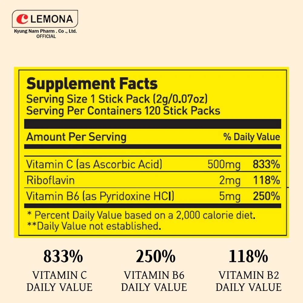 LEMONA 500mg Vitamin C Sticks – Kyung Nam Pharm | On-The-Go Immune Support - Image 11