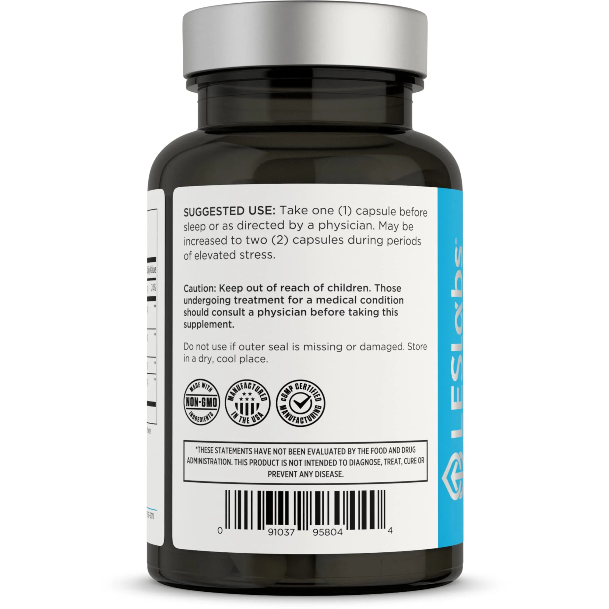 LES Labs Cortisol Health – Stress Relief, Balanced Cortisol Response & Deep Sleep – 60 Capsules (Non-GMO) - Image 3