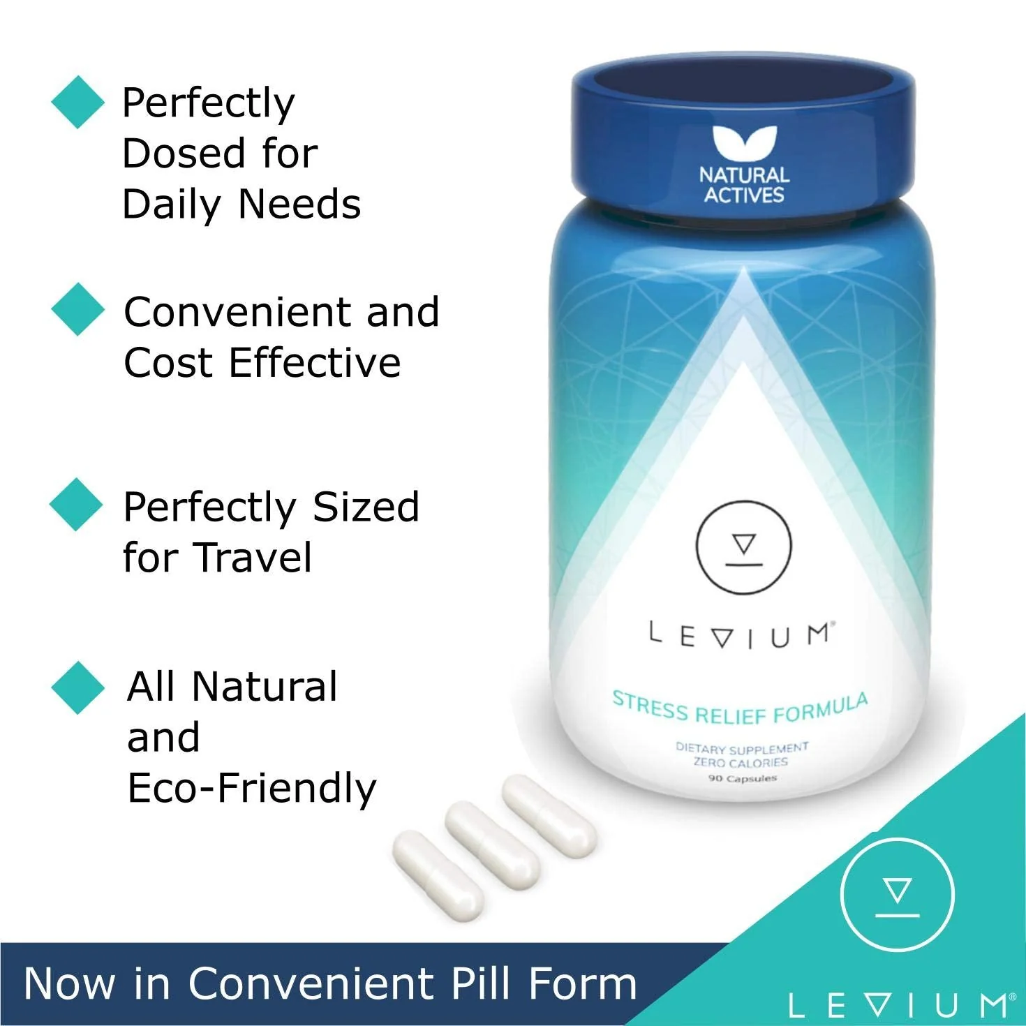 Levium Maximum Strength Stress Relief Supplement | Calming Mood Support with KSM-66 Ashwagandha, GABA & Magnesium | 90 Capsules - Image 8