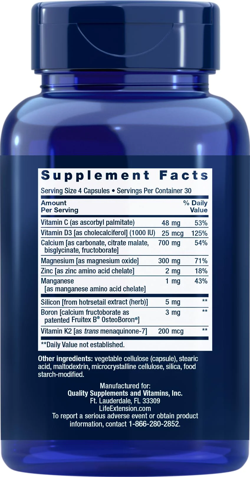 Life Extension Bone Restore Calcium with Vitamin K2 — 120 Capsules (Pack of 3) - Image 2