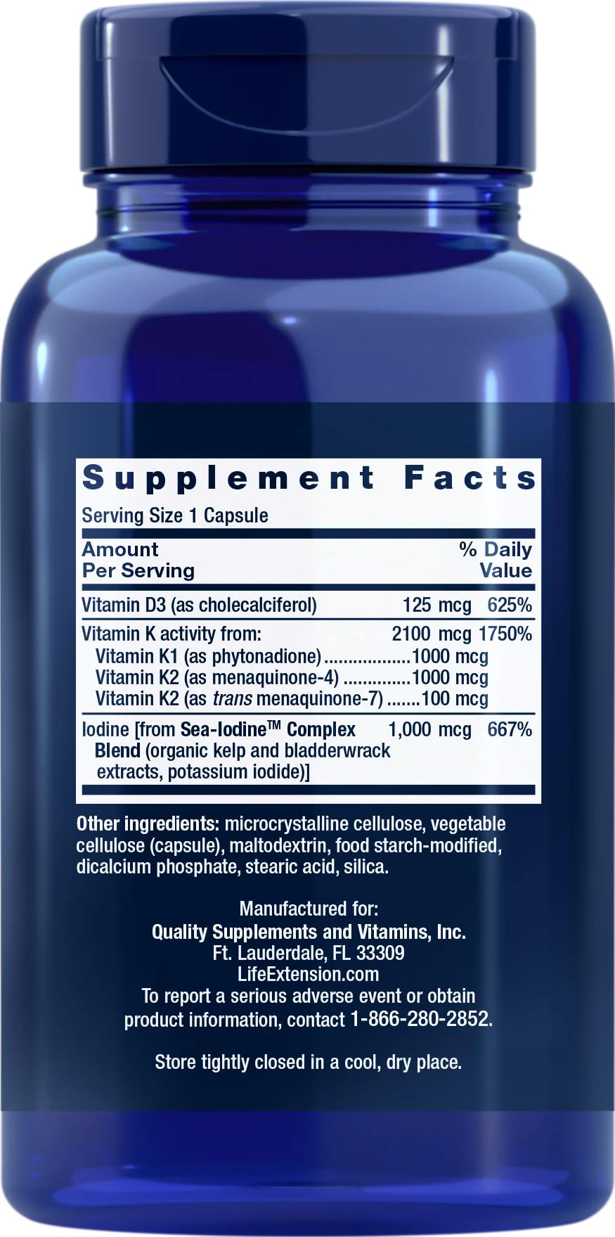 Life Extension D & K with Sea-Iodine, 90 Capsules (Pack of 2) - Image 2