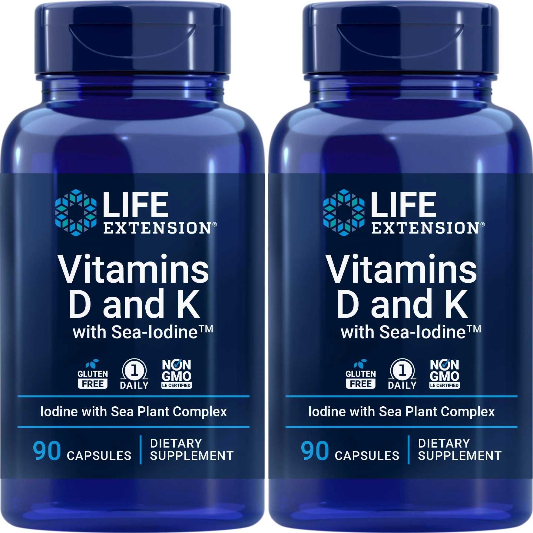 Life Extension D & K with Sea-Iodine, 90 Capsules (Pack of 2) - Image 7