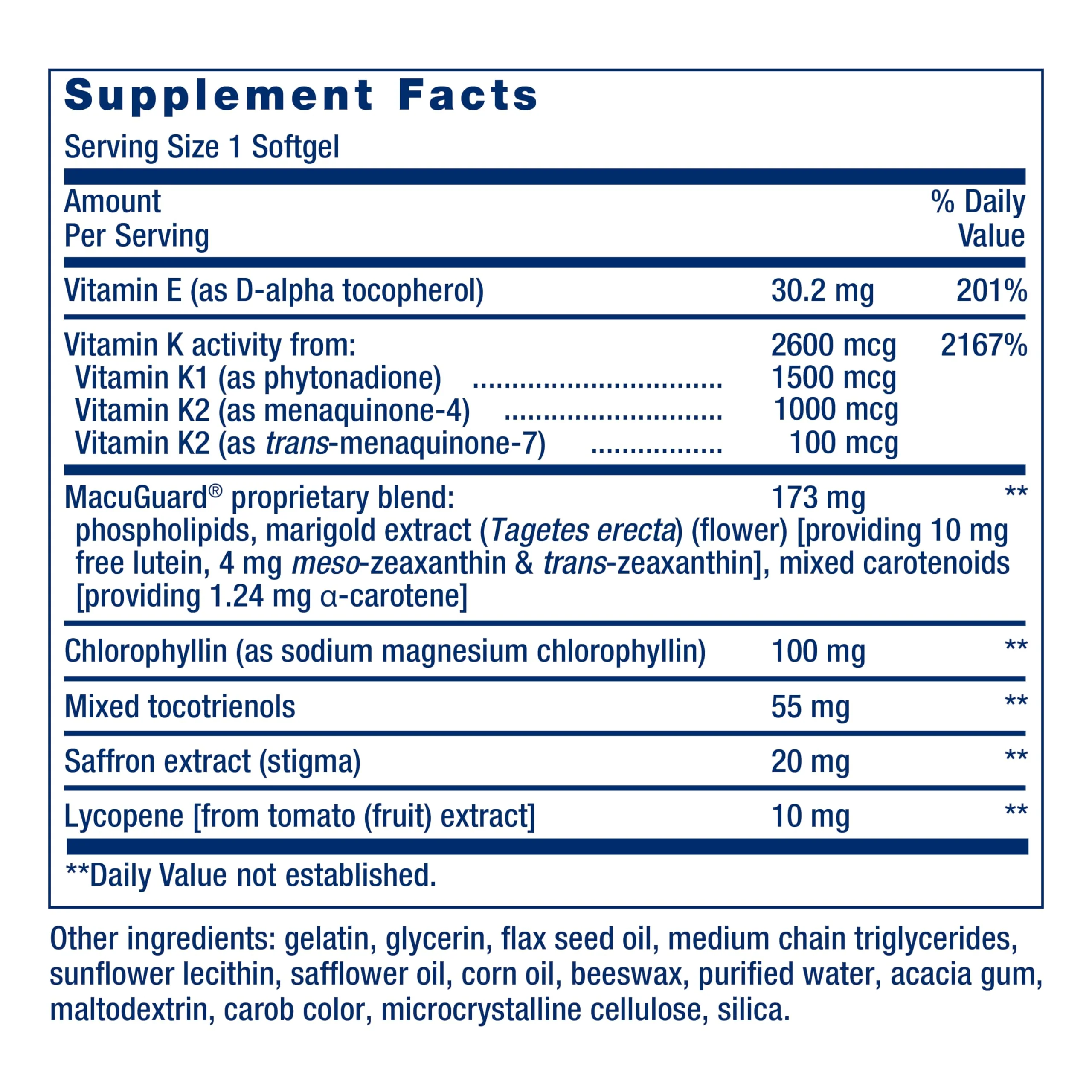 Life Extension Once-Daily Health Booster – Vitamin K1/K2, Vitamin E, Saffron & Lutein | 60 Softgels | Non-GMO, Gluten-Free - Image 12