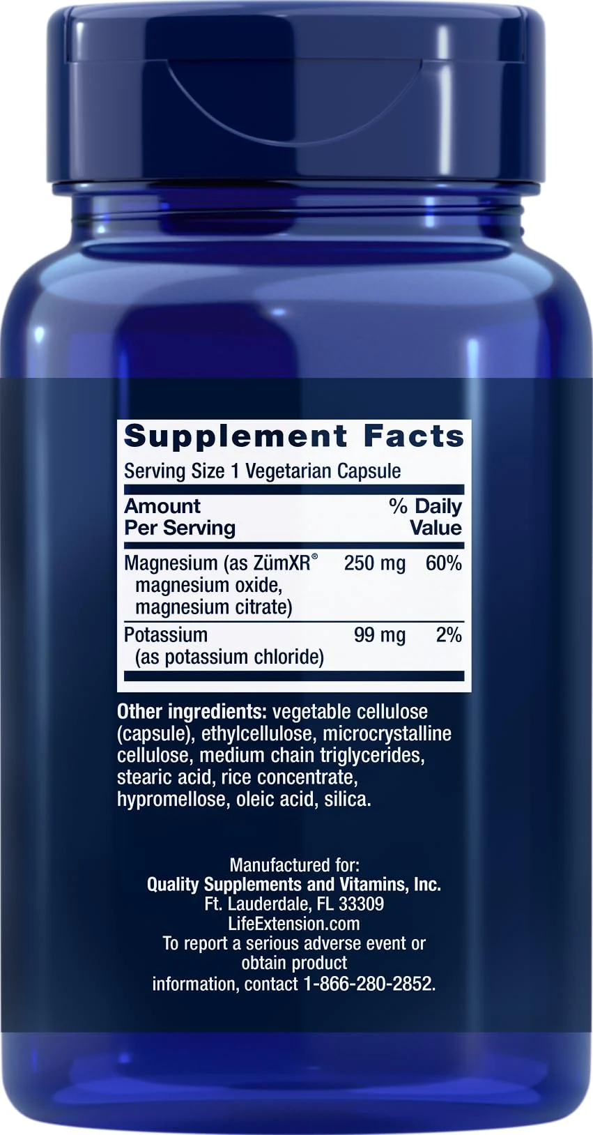 Life Extension Potassium 99 mg + Extend-Release Magnesium 250 mg (2x100 Veg Caps) – Gluten-Free, Non-GMO - Image 2