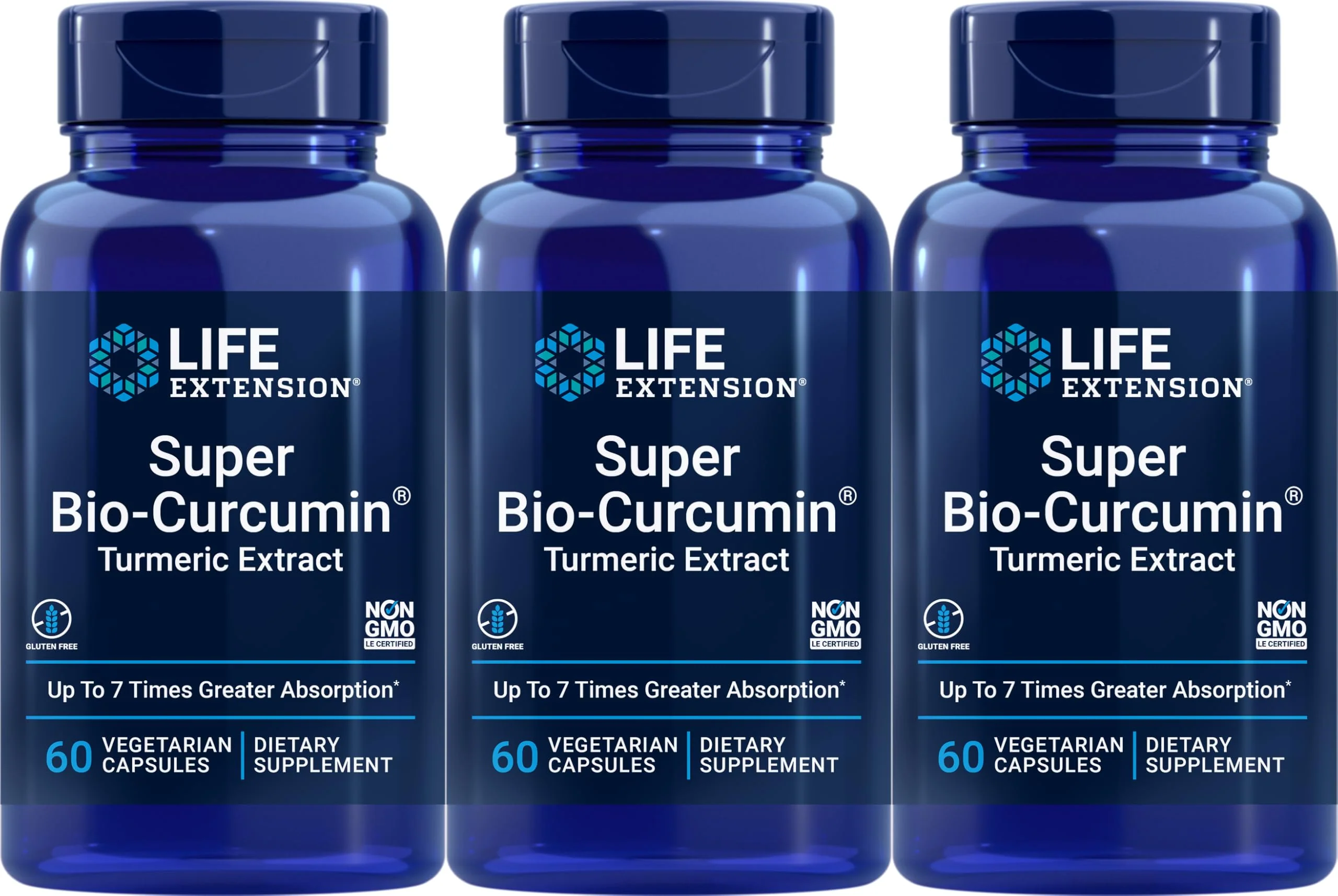 Life Extension Super Bio-Curcumin Turmeric Extract 400 mg - 60 Vegetarian Capsules (Pack of 3)