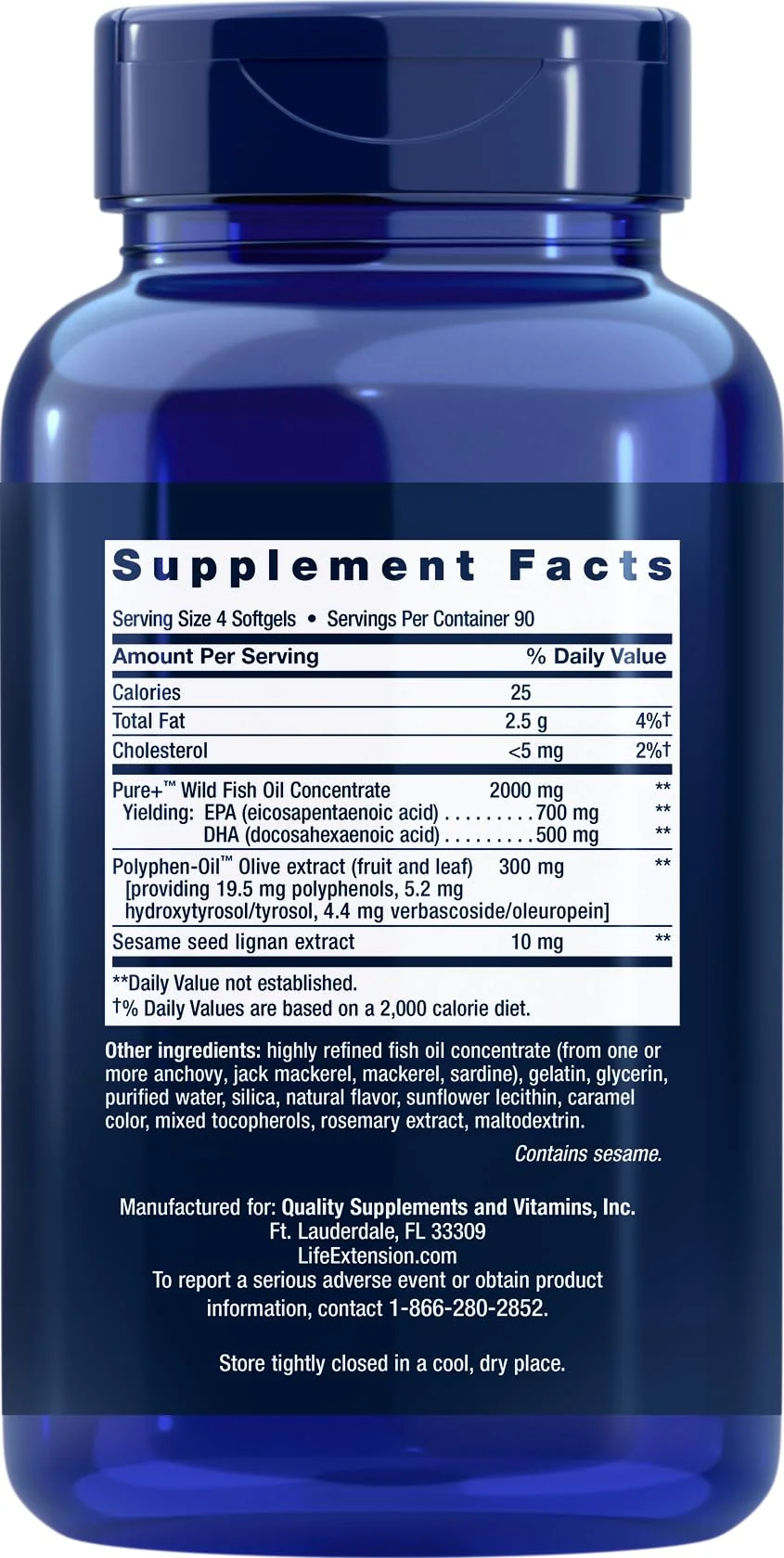 Life Extension Super Omega-3 360 Softgels (2-Pack) – Easy to Swallow, Lemon Flavor, IFOS Certified - Image 3