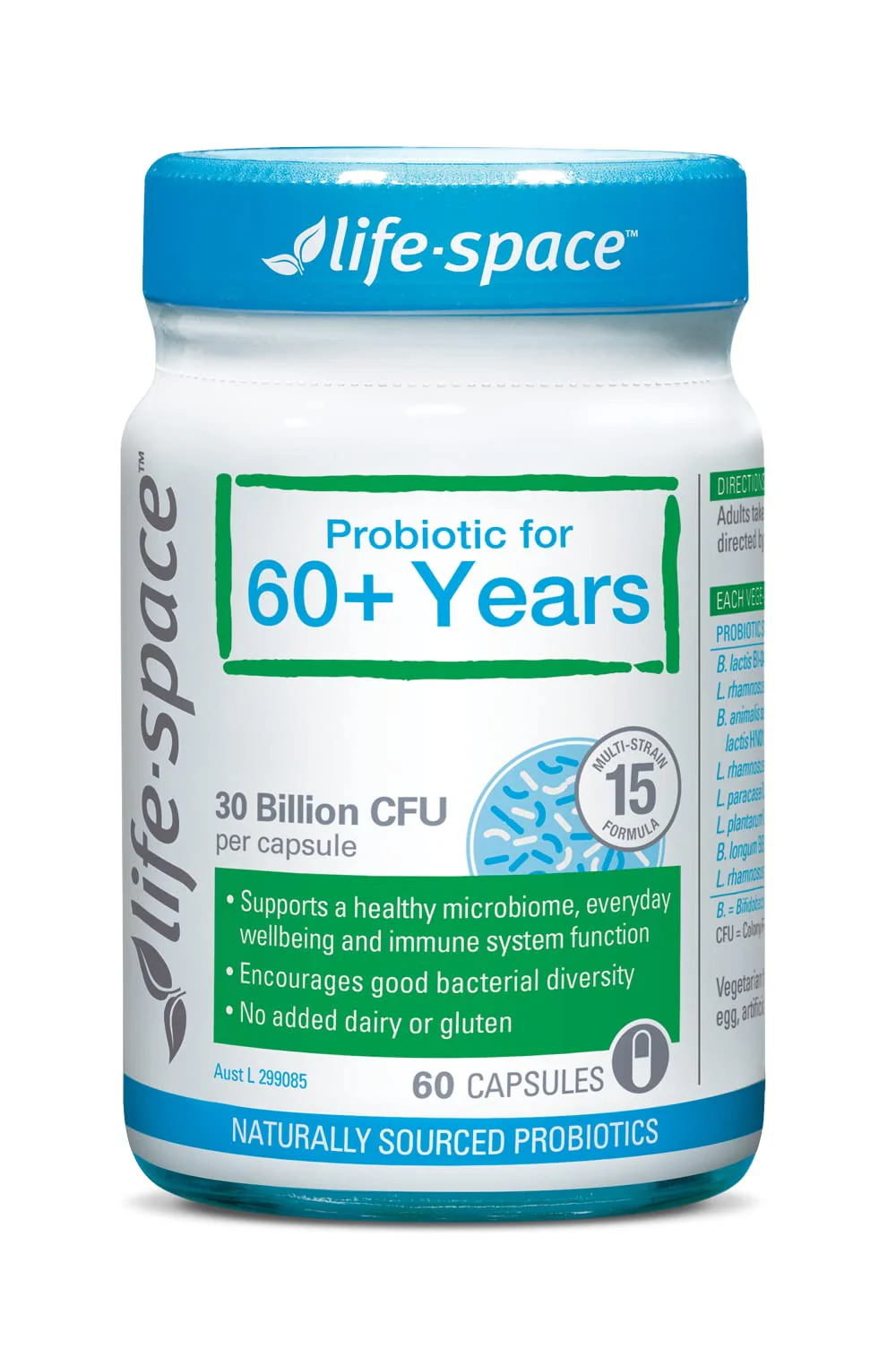 Life Space Probiotic for 60+ Years – 60 Capsules | Immune & Digestive Support