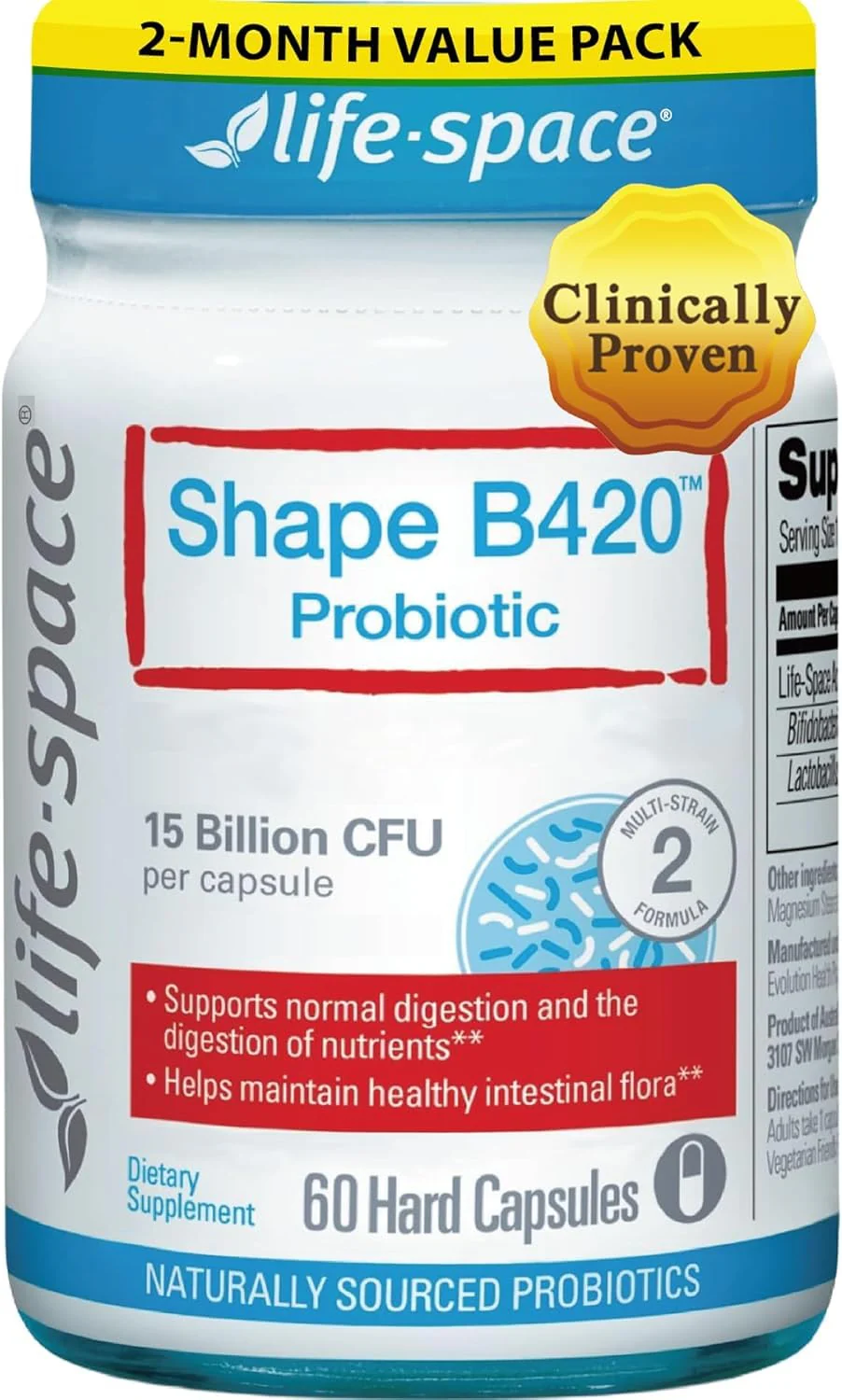 Life-Space Shape B420 Probiotics — Prebiotic + Probiotic for Metabolism Support, 60 Veg Capsules (2-Month Serving) - Image 10