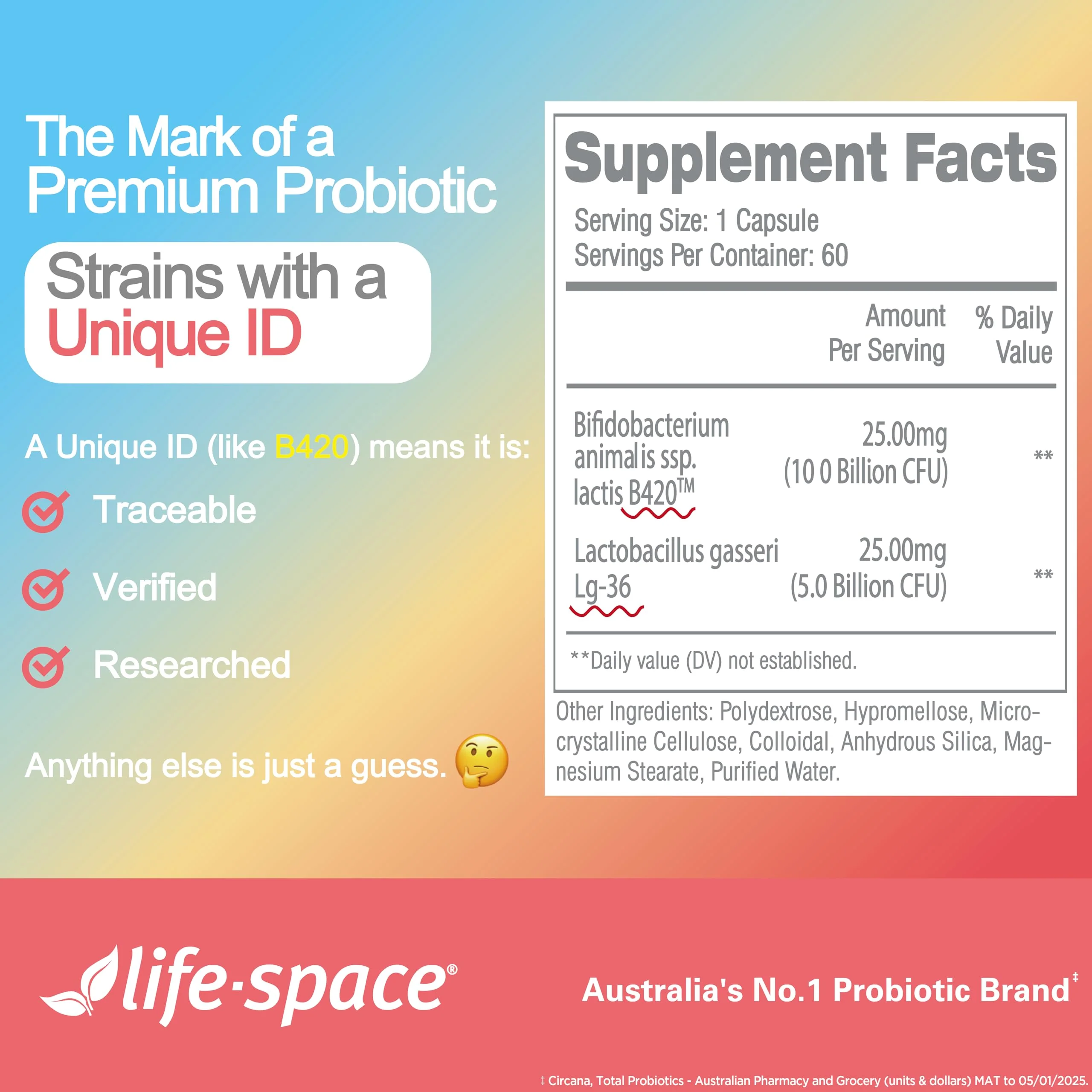 Life-Space Shape B420 Probiotics — Prebiotic + Probiotic for Metabolism Support, 60 Veg Capsules (2-Month Serving) - Image 17