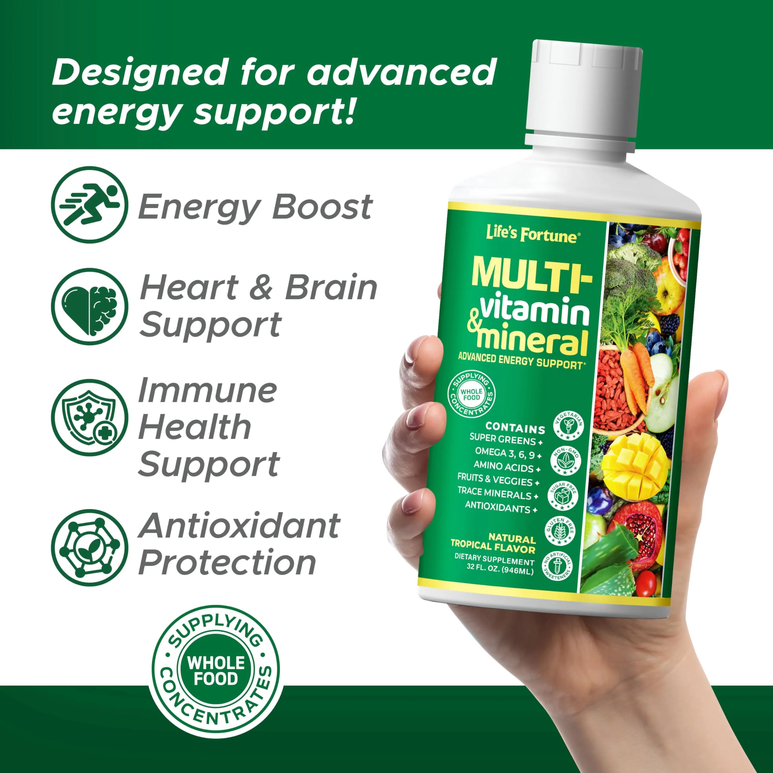 Life's Fortune Liquid Multivitamin – High Absorption Daily Vitamins for Adults & Teens | Tropical Flavor | Sugar Free | Pack of 2 (32 oz) - Image 10