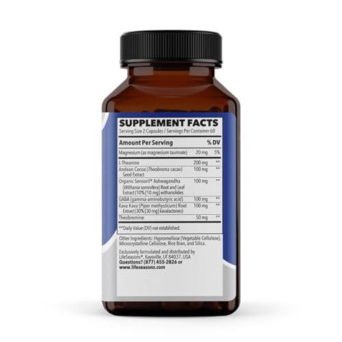 LifeSeasons Anxie-T: Stress Relief Supplement for Calm Focus | 120 Capsules - Image 3
