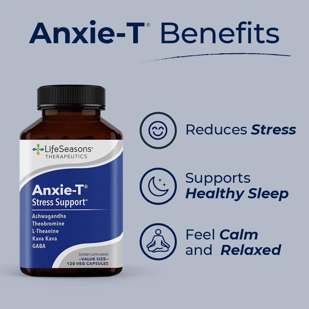 LifeSeasons Anxie-T: Stress Relief Supplement for Calm Focus | 120 Capsules - Image 4