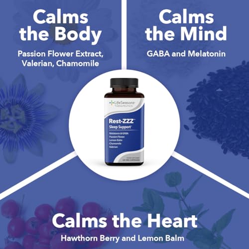 LifeSeasons Rest-ZZZ - Natural Sleep Support with Low-Dose Melatonin, GABA & Chamomile (120 Capsules) - Image 9