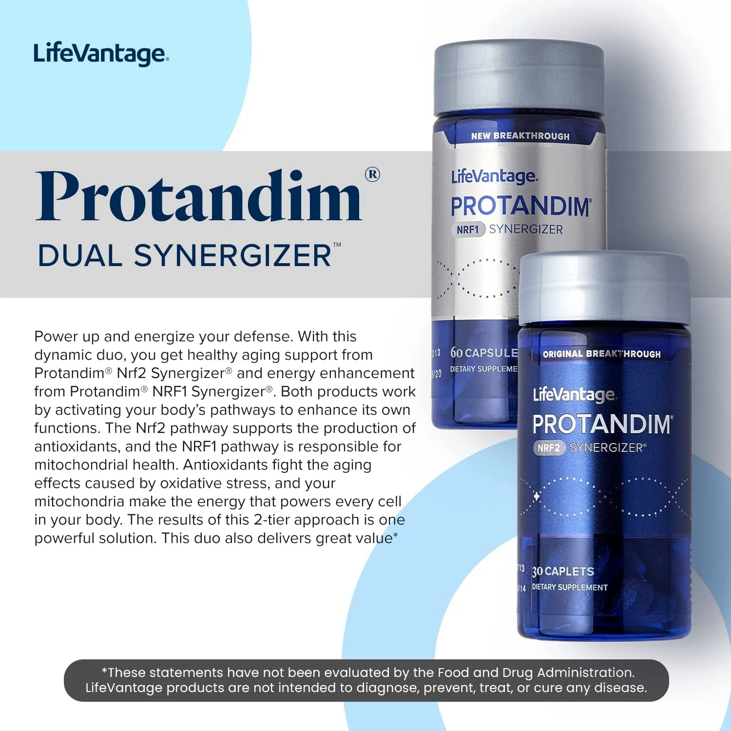 LifeVantage Protandim Dual Synergizer NRF1 + NRF2 Activators – Cellular Energy & Healthy Aging (60 NRF1 + 30 NRF2 Caps) - Image 3