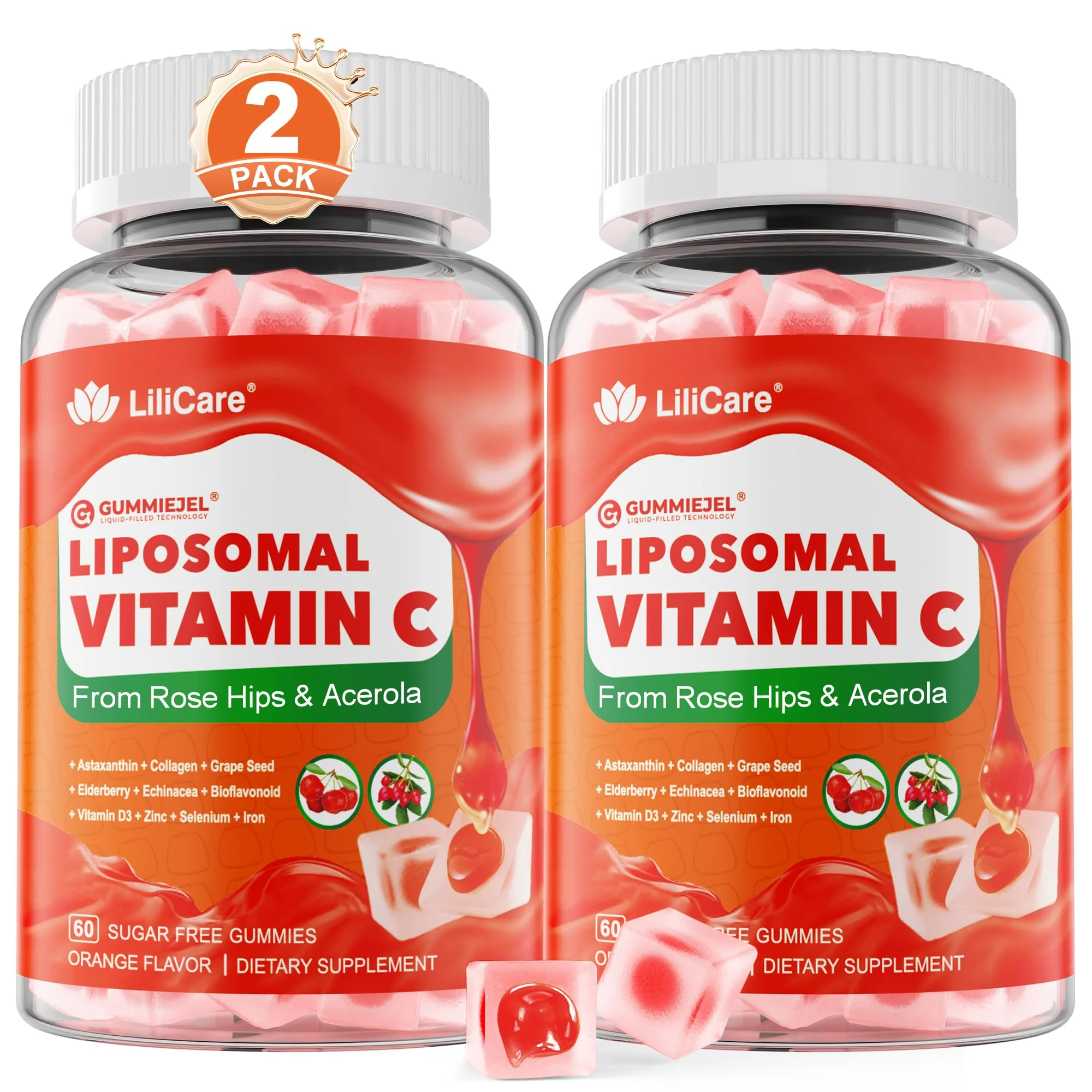 LILICARE Liposomal Vitamin C 1000mg Gummies – Immune Support, Organic, Sugar Free, 2-Pack - Image 10