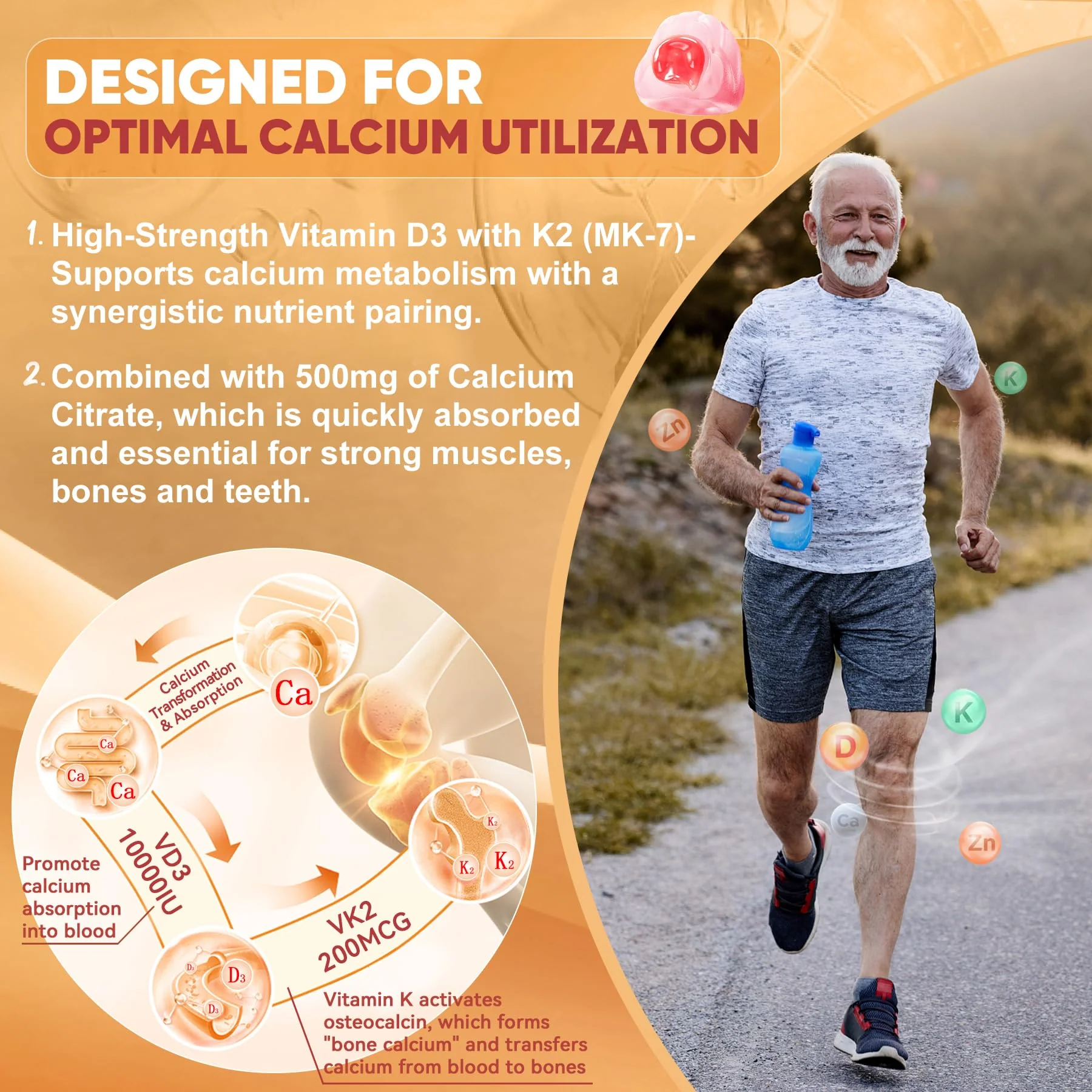LILICARE Vitamin D3 K2 Filled Gummies – Vegan, Ultra-Strength D3/K2 with Calcium & Magnesium, Pack of 2 - Image 12