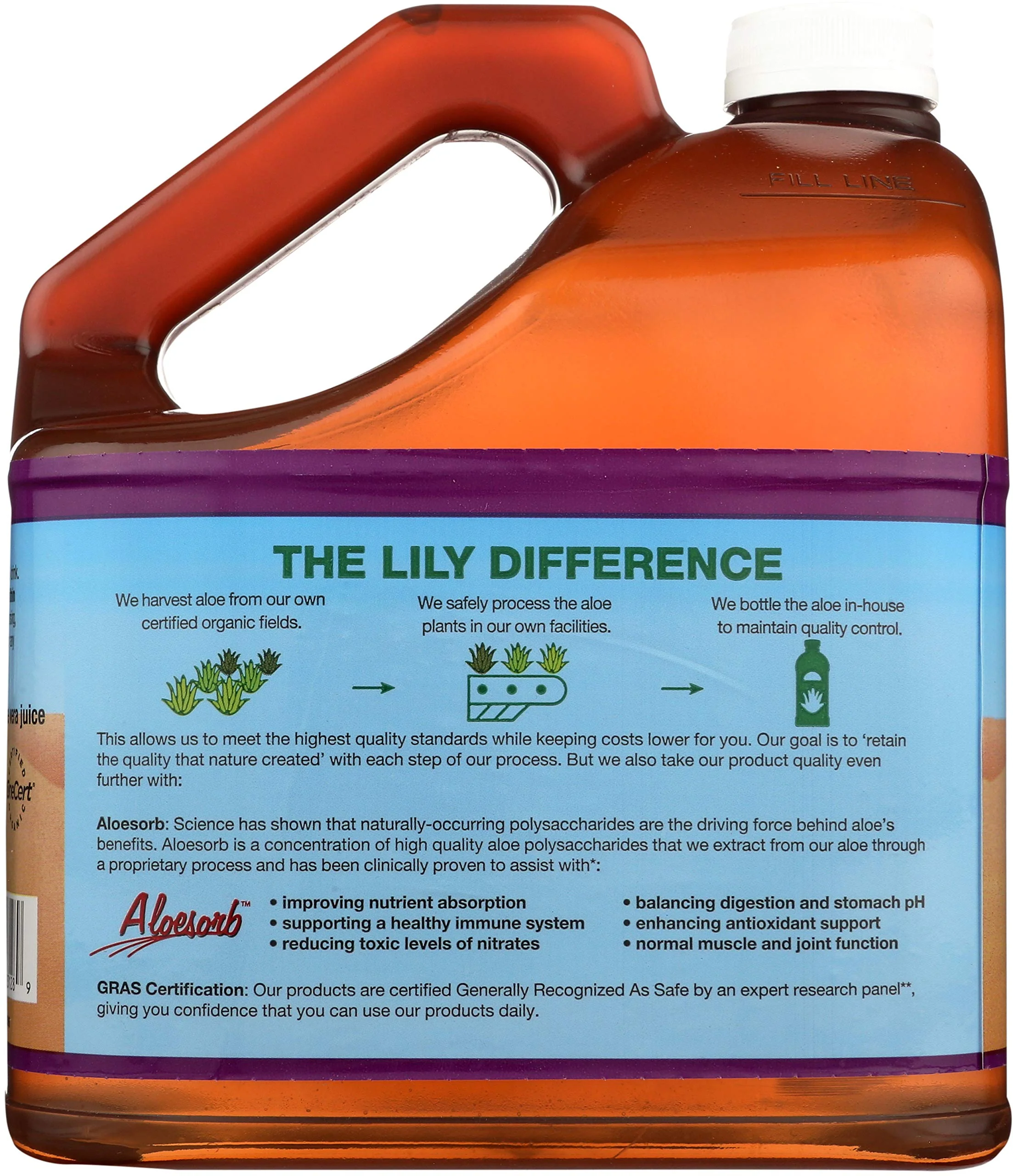 Lily of the Desert Aloe Vera Juice - Organic Inner Fillet, Preservative-Free, 128 Fl Oz | Gut Health & Skin - Image 3
