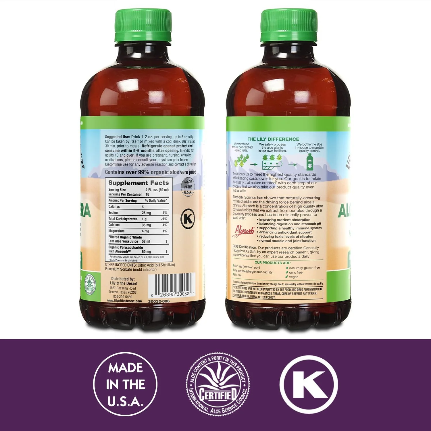 Lily of the Desert Aloe Vera Supplement – Whole Leaf, 32 Fl Oz, 2 Count - Image 2