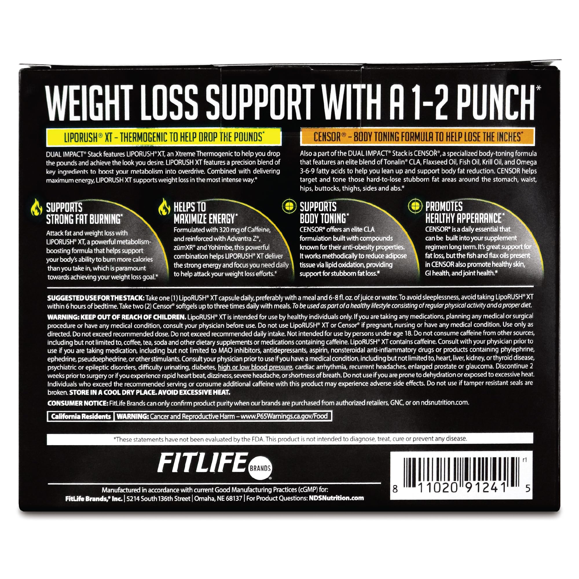 LIPORUSH NDS Dual Impact Weight Loss Stack – Thermogenic + CLA Toner - Image 3
