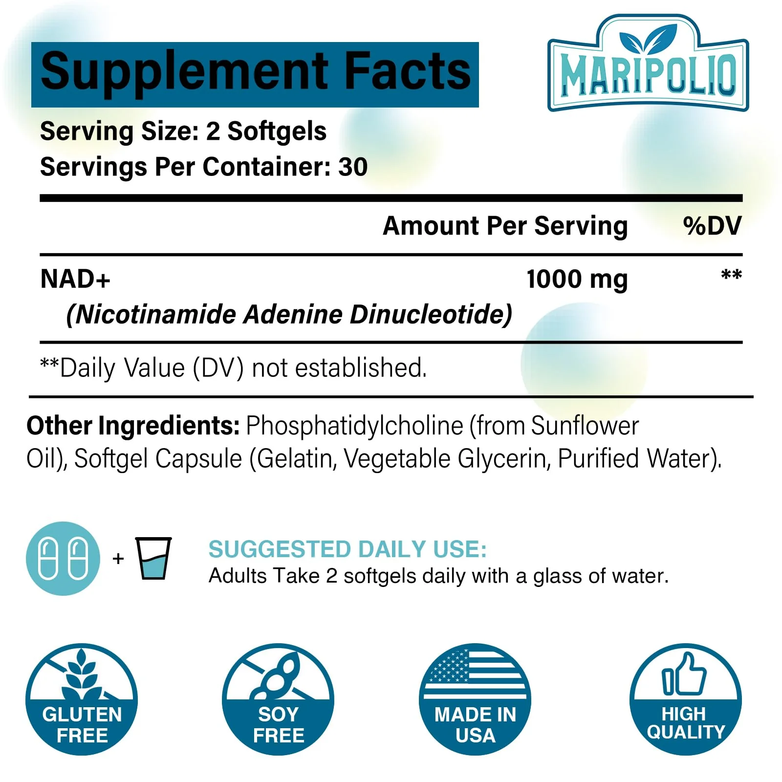 Liposomal NAD+ Supplement 1000 mg | Highest NAD Pontecy | Max Absorption | Pure NAD Supplement | Energy and DNA Repair, Aging Defense, Brain Function | 120 Softgels - Image 2