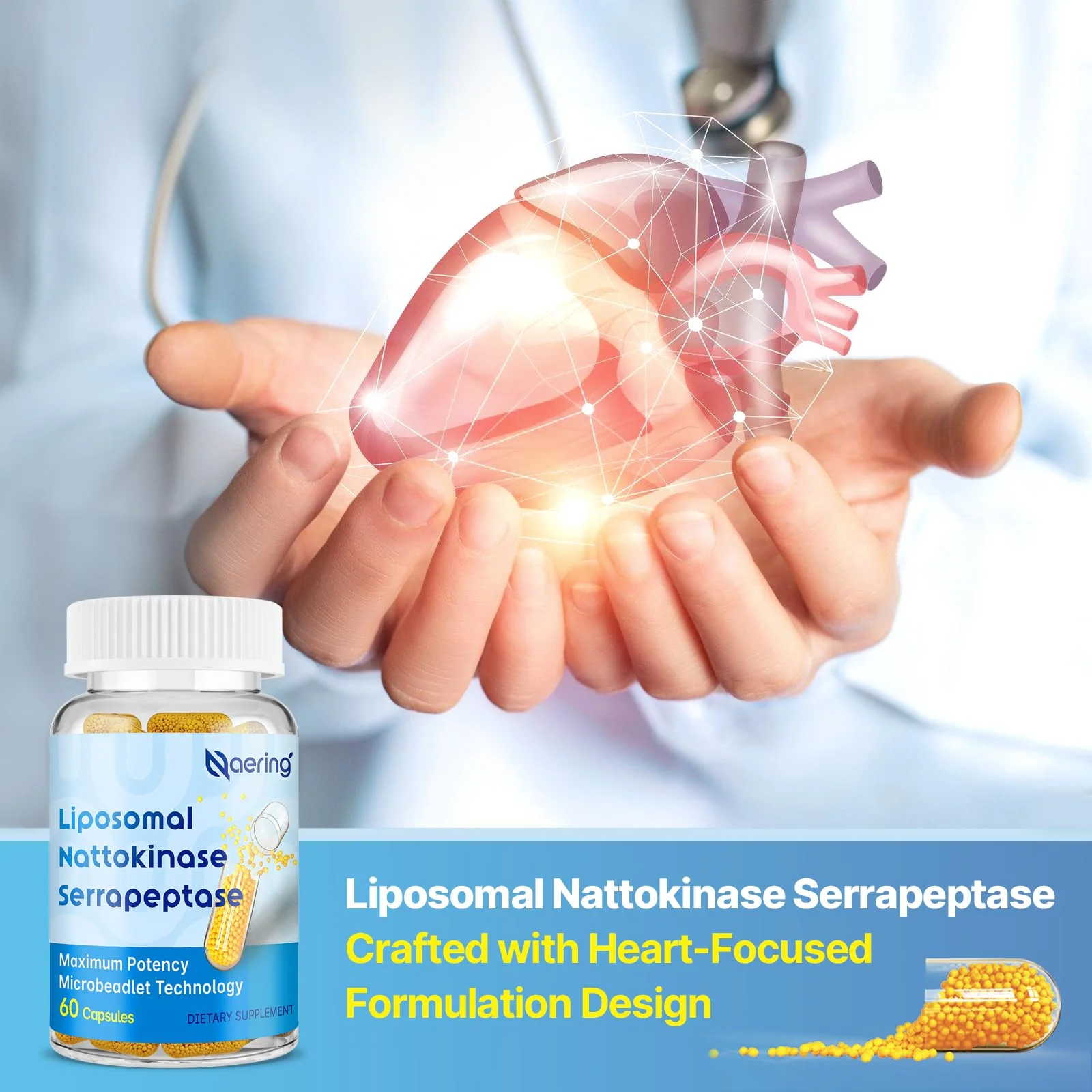 Liposomal Nattokinase 12,000 FU & Serrapeptase 360,000 SPU – Enzyme Supplement (60 Capsules) - Image 7