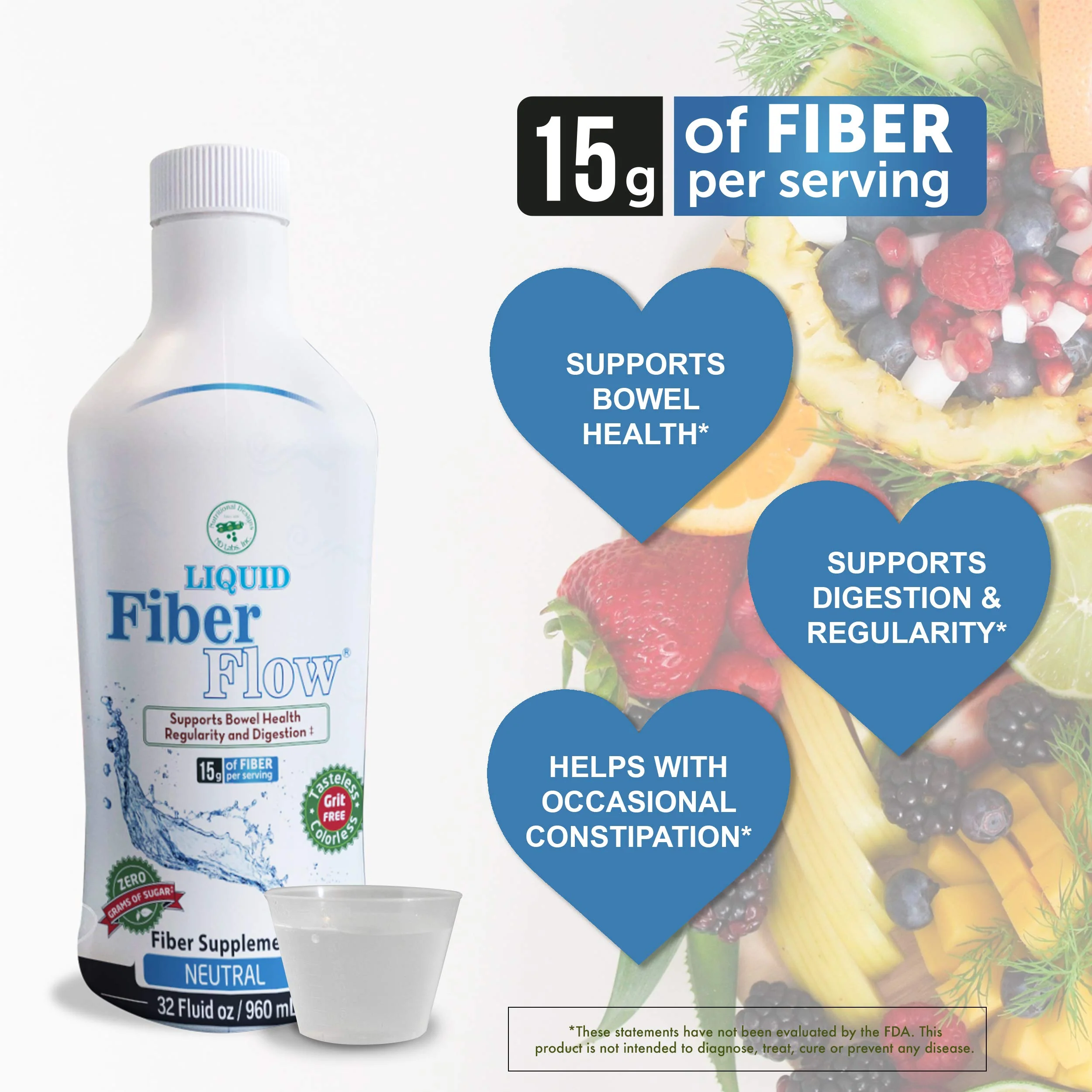 Liquid Fiber for Kids – Sugar-Free Prebiotic Inulin Fiber Drink Mix, 15g Per Serving, 100 Packets | Nutritional Designs - Image 6
