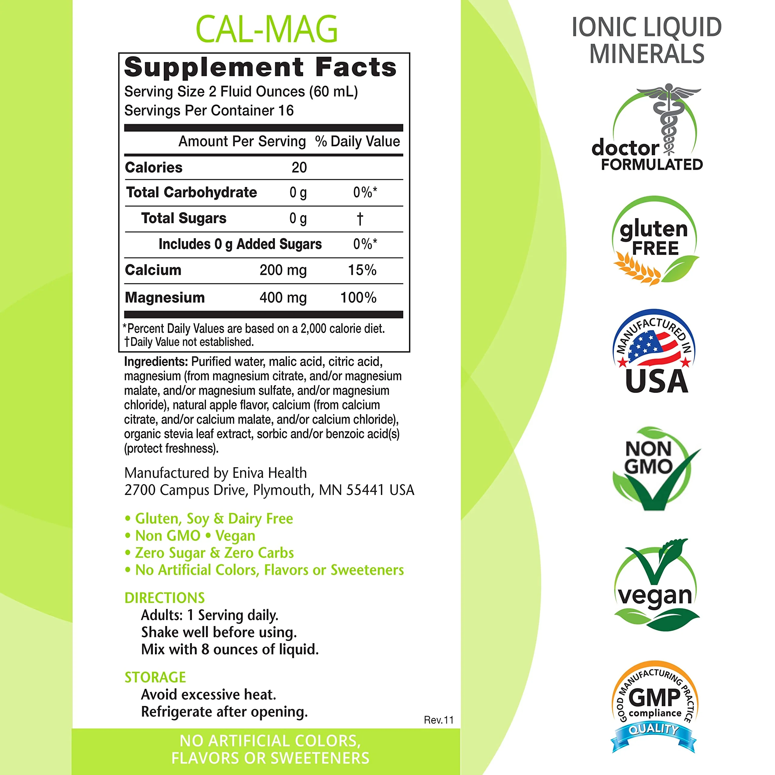 Liquid Ionic Calcium Magnesium Supplement (32oz) – Healthy Bones, Hair & Nails | Eniva Health - Image 2