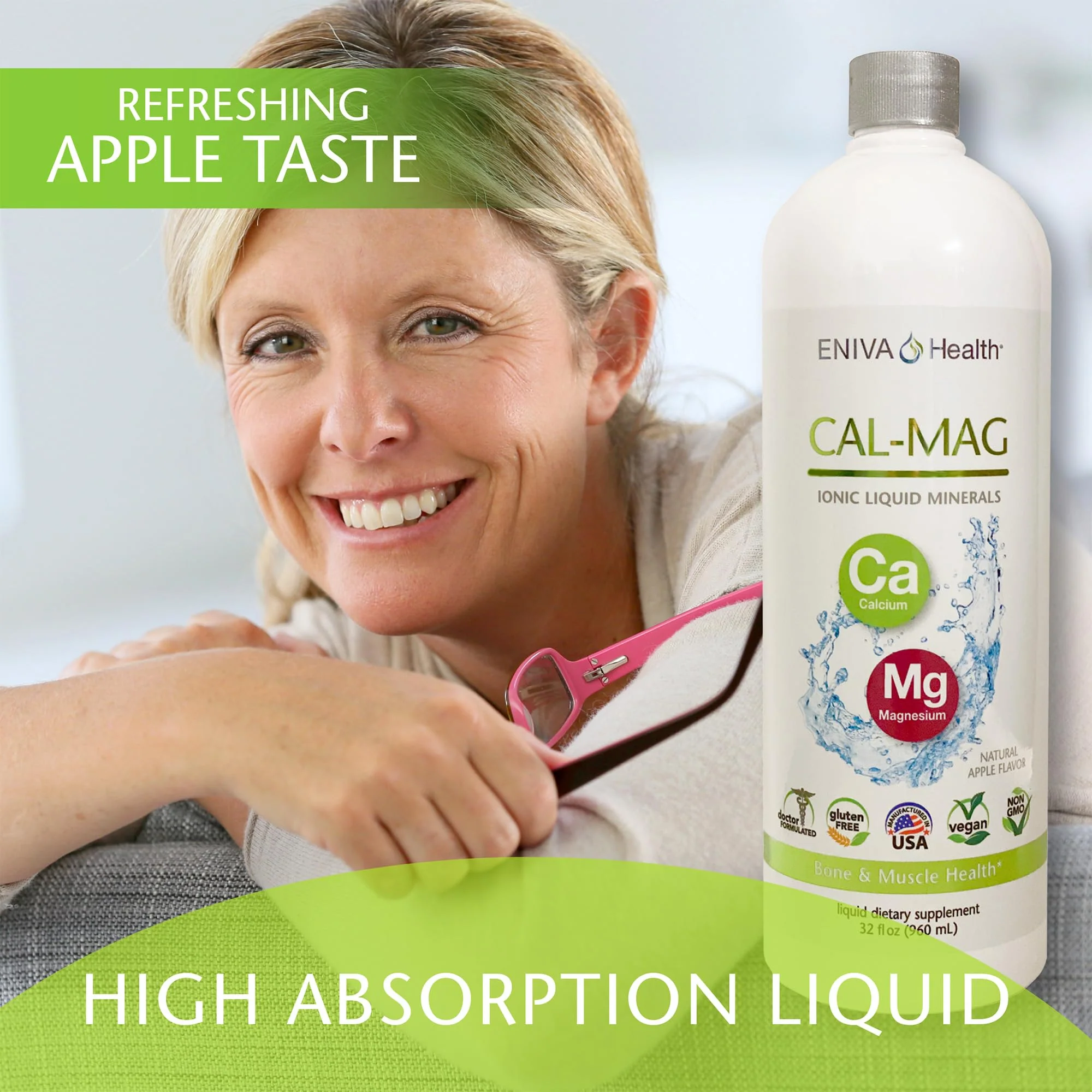 Liquid Ionic Calcium Magnesium Supplement (32oz) – Healthy Bones, Hair & Nails | Eniva Health - Image 6