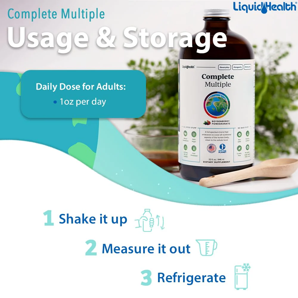 LIQUIDHEALTH Complete Multivitamin - 2 Pack | USA Made, Vegan, Non-GMO, Sugar-Free - Image 4