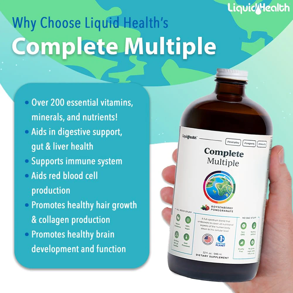 LIQUIDHEALTH Complete Multivitamin for Adults – USA Made, Vegan, Sugar-Free (32 oz) - Image 9