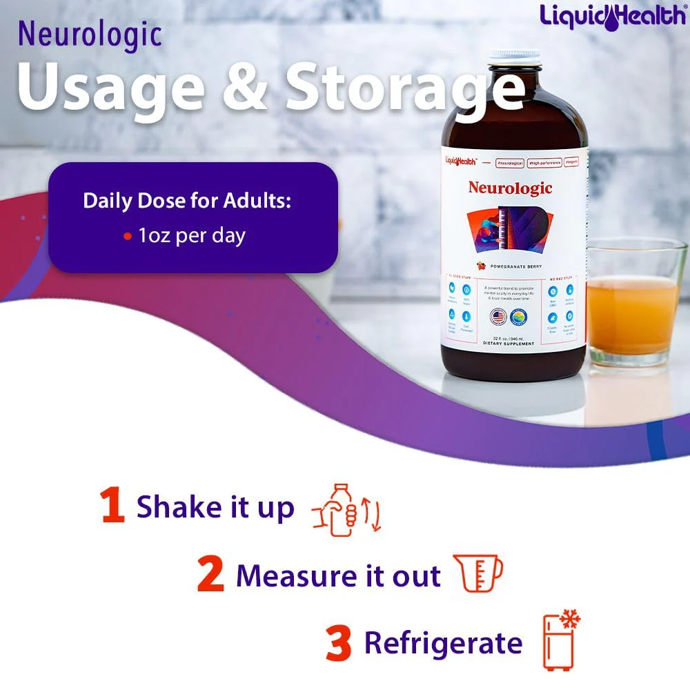 LIQUIDHEALTH Neurologic Focus – Brain Booster Nootropic (USA Made, 2-Pack) - Image 4