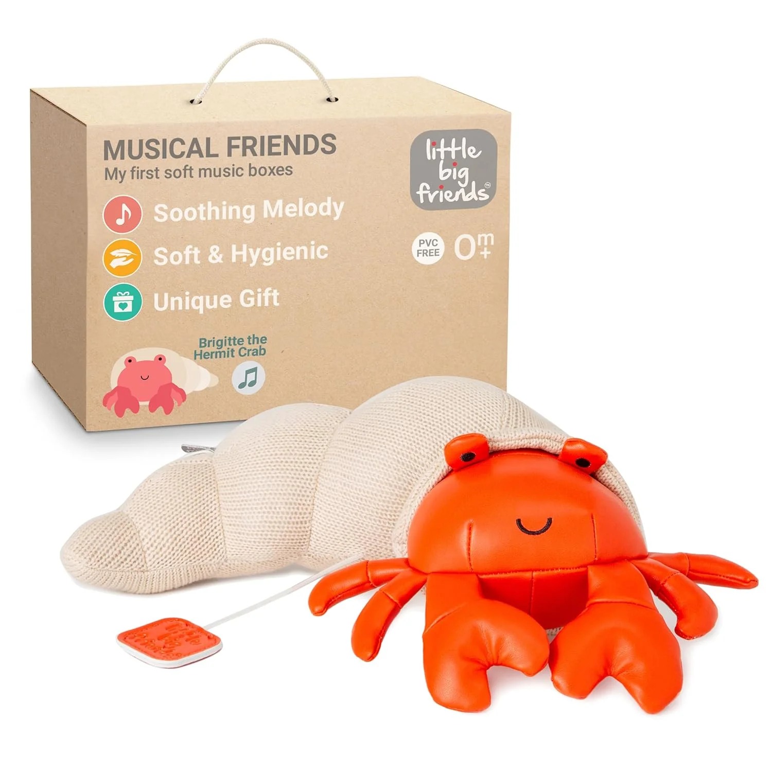 Little Big Friends: Sea Collection Pull-String Musical Animal Toy - Brigette the Hermit Crab - Image 2