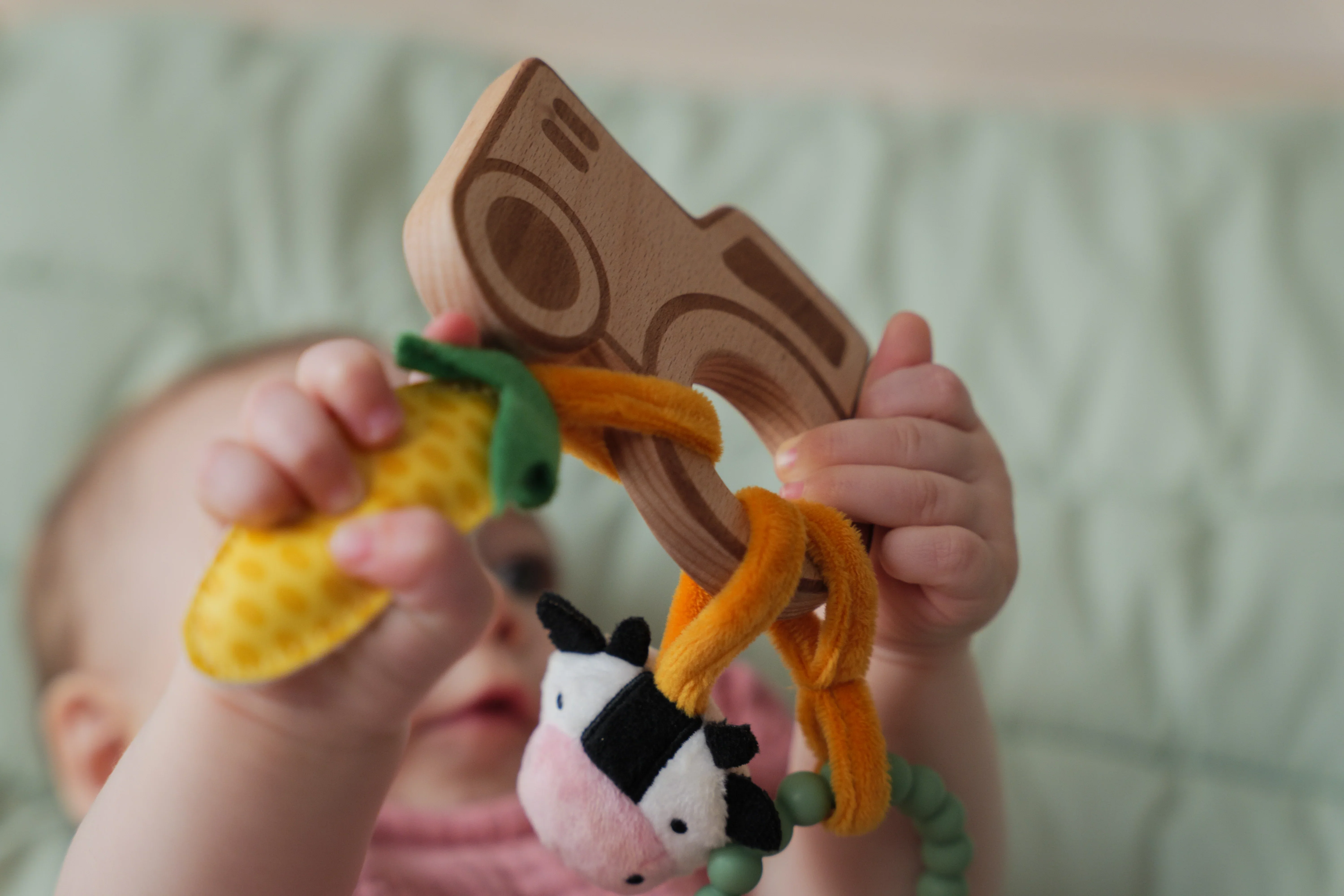 Little Big Friends Wooden Baby Rattle - Farm - Image 4